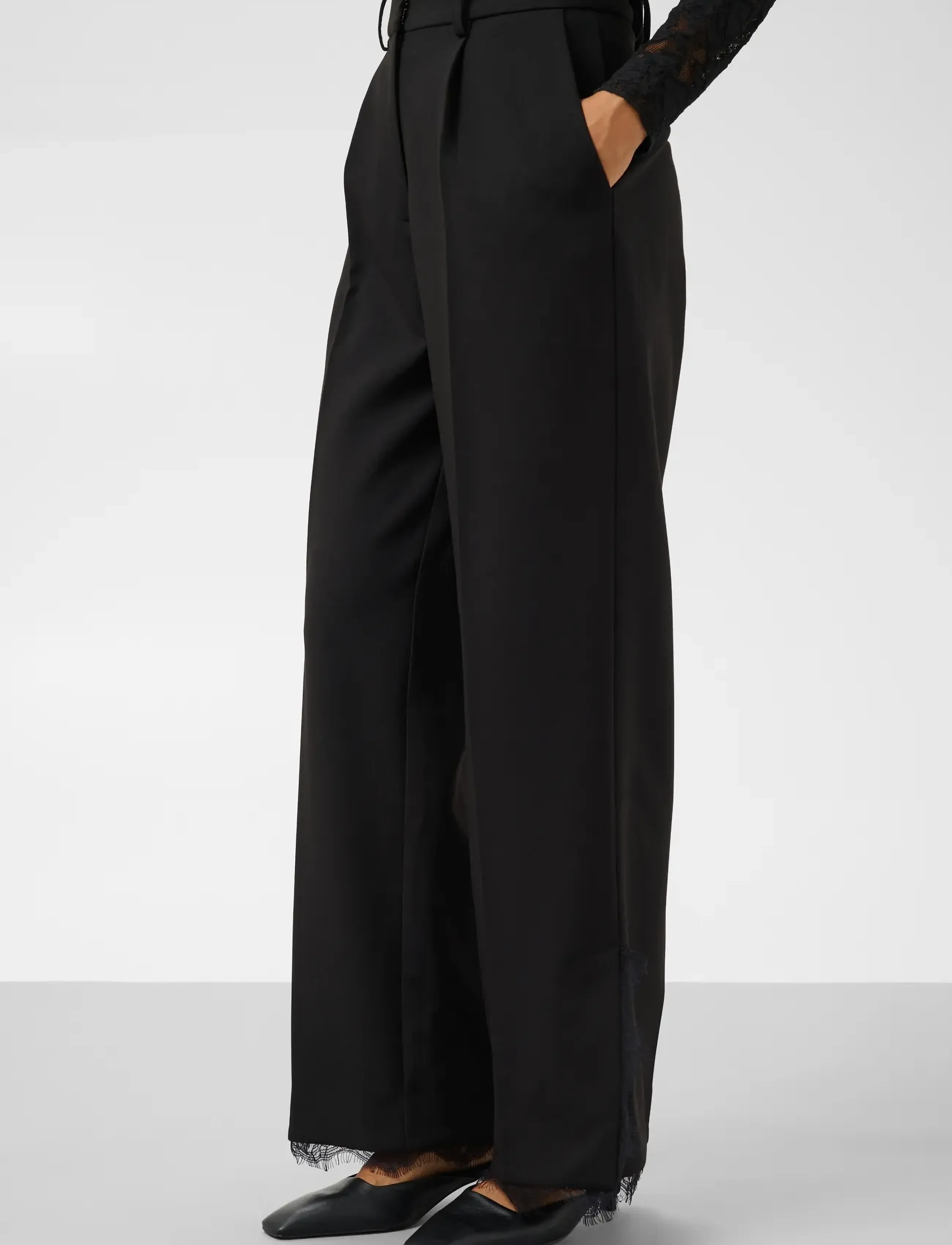 Soaked SLCorinne Suiting Pants Lace - Summer in the city - BLACK / black