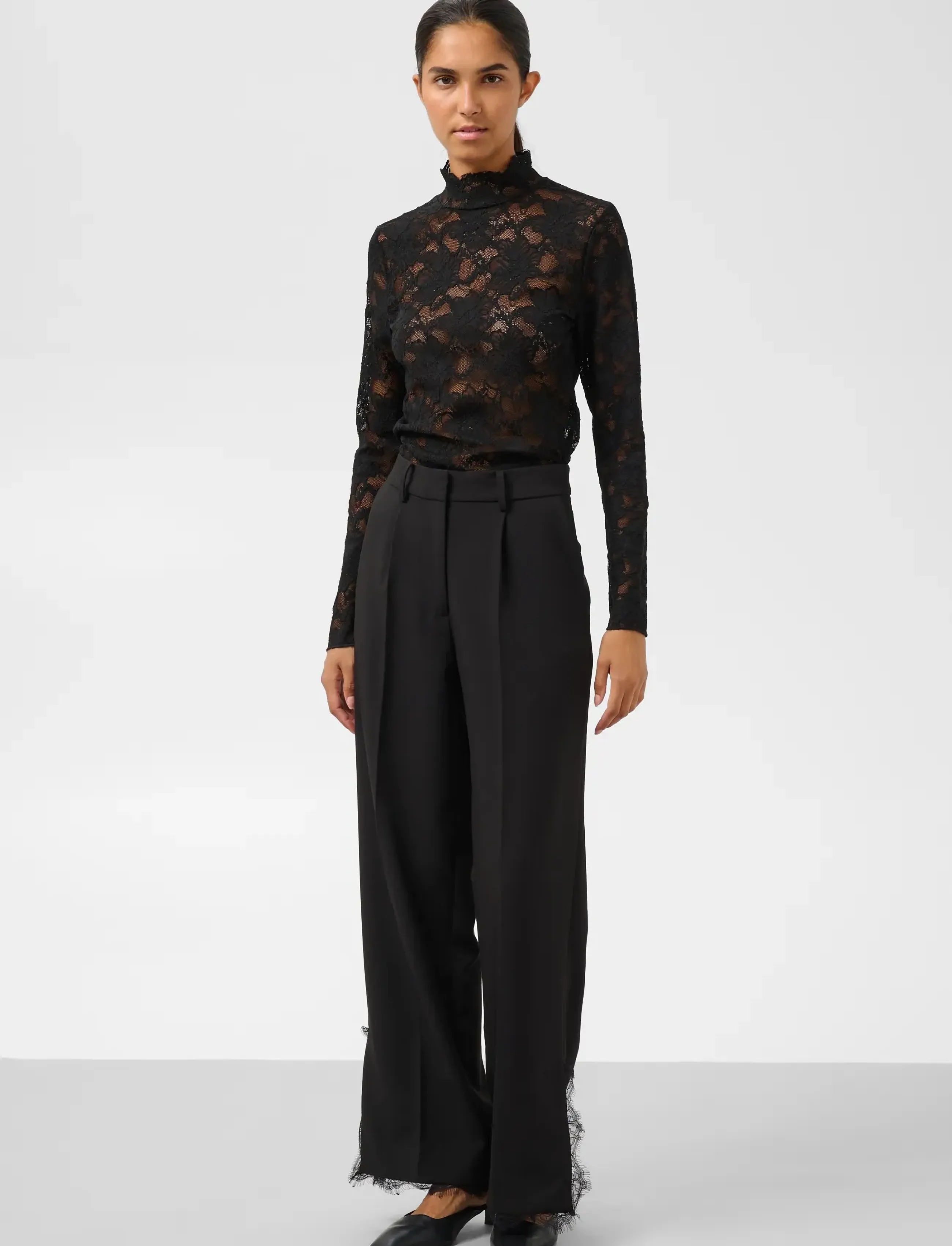 Soaked - SLCorinne Suiting Pants Lace - tailored trousers - black - 3