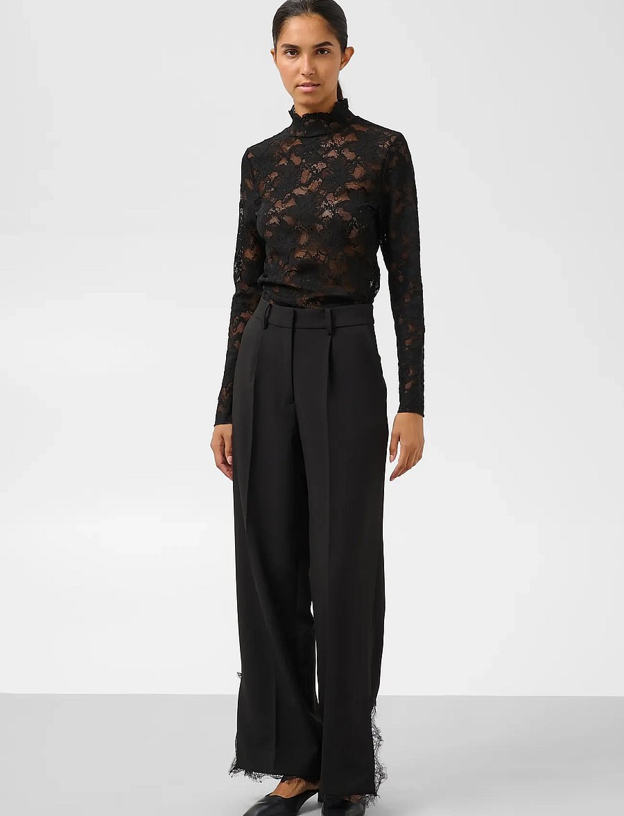 Soaked - SLCorinne Suiting Pants Lace - tailored trousers - black - 3