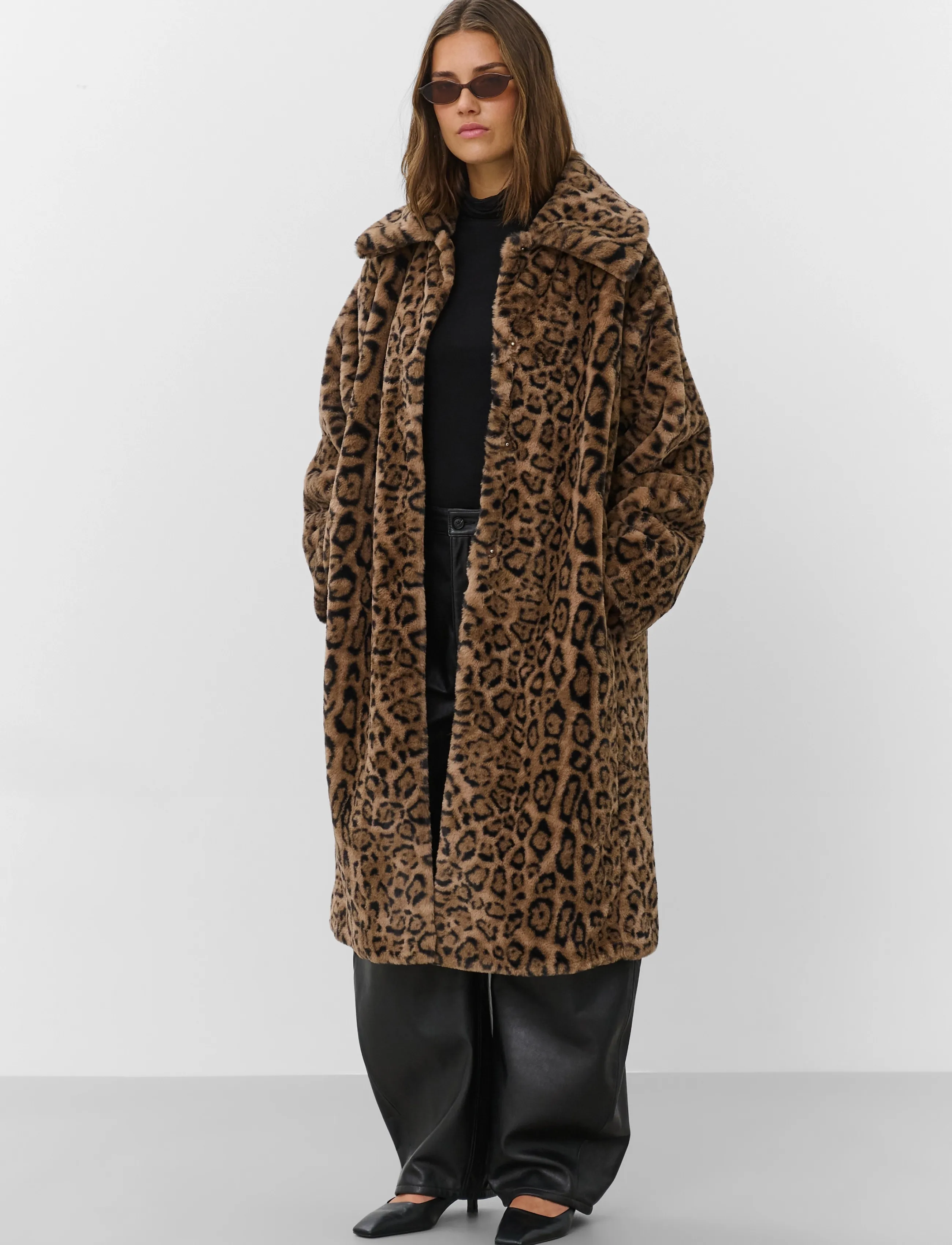 Soaked - SLLeona Estacia Coat - Üleriided - portabella leopard pattern - 3