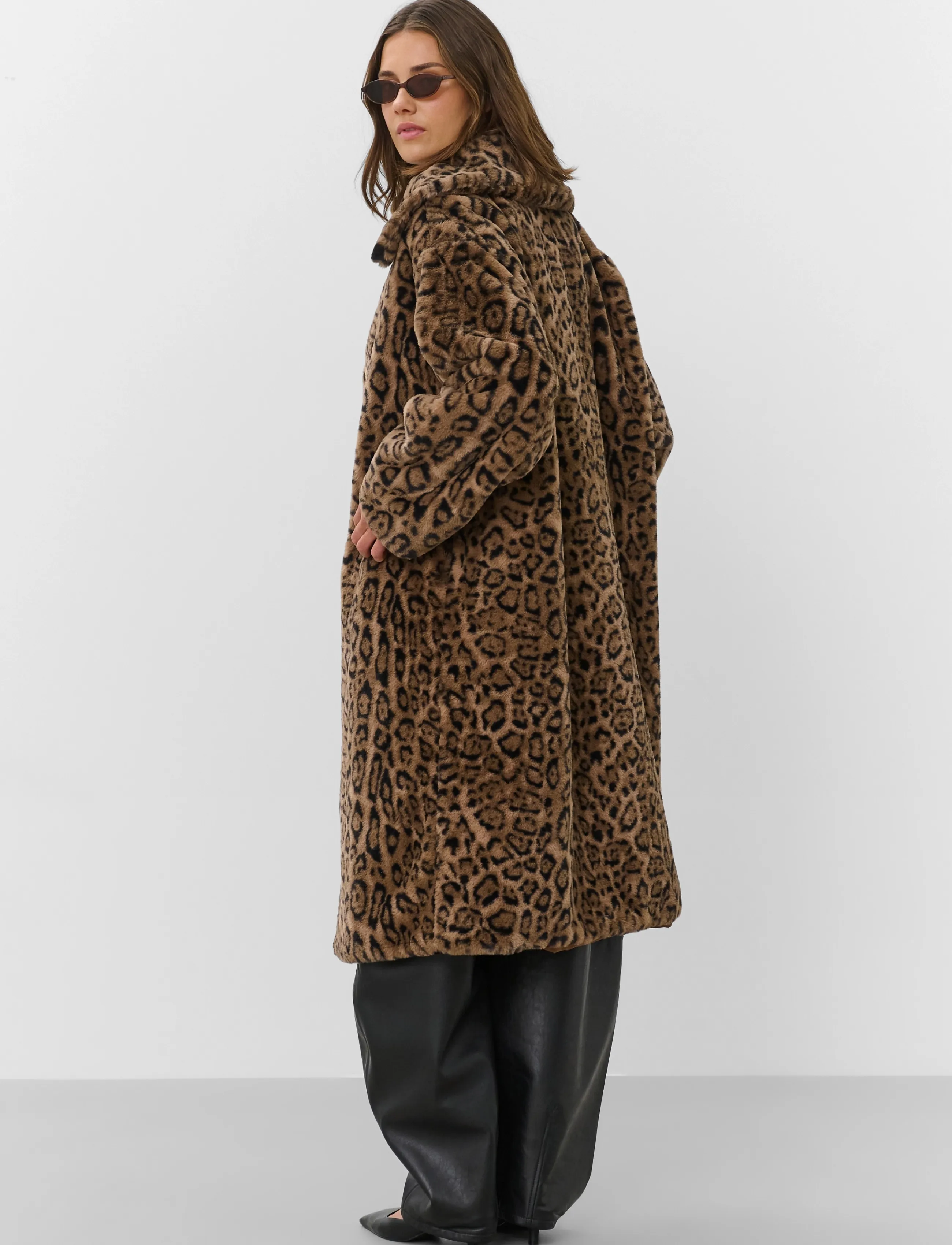 Soaked - SLLeona Estacia Coat - Üleriided - portabella leopard pattern - 4