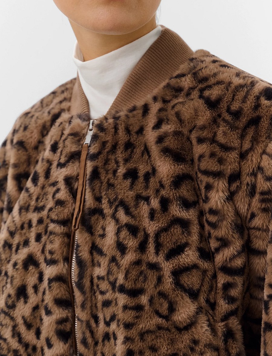 Soaked - SLLeona Estacia Bomber Jacket - spring jackets - portabella leopard pattern - 5