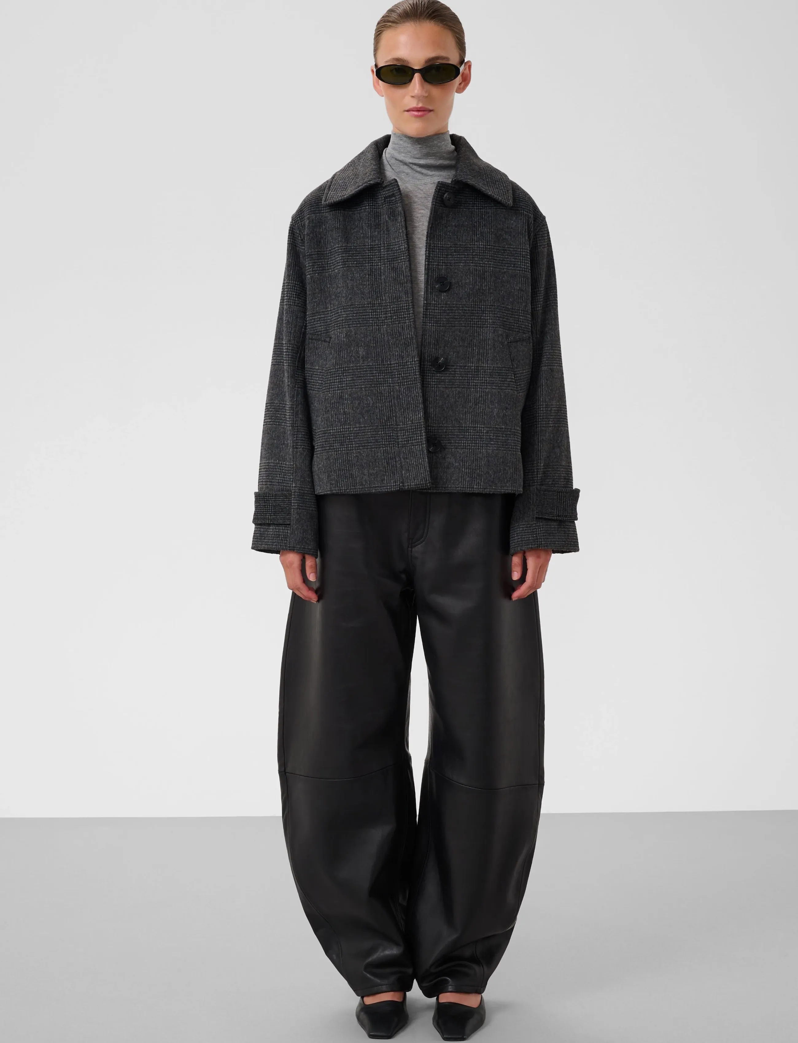 Soaked SLMaka Akeleje Jacket - Jacken - GREY MELANGE CHECK / grey