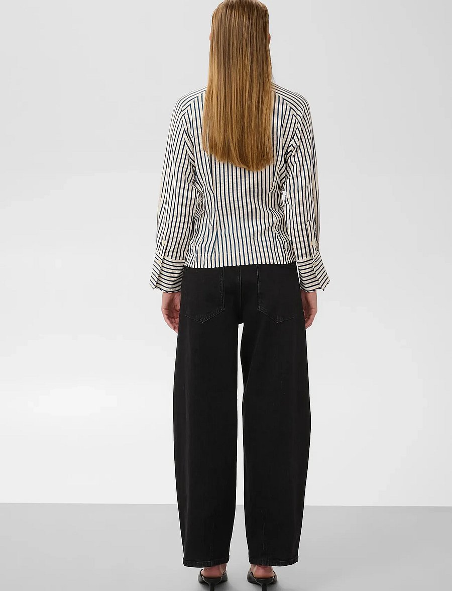 Soaked - SLToledo Pleated Shirt - long-sleeved shirts - stripe white blue - 4