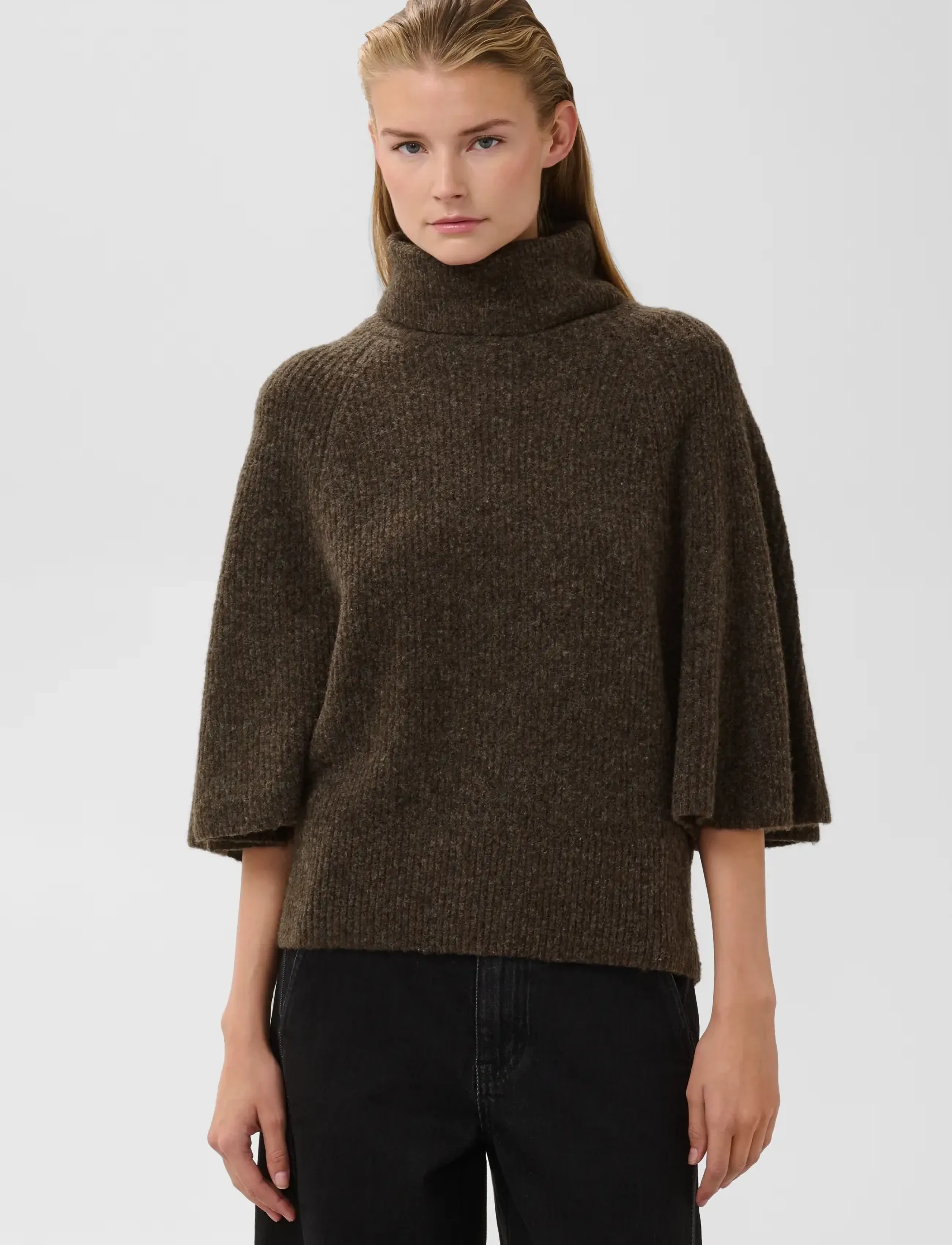 Soaked - SLBean Flare Pullover - jumpers - chocolate brown melange - 0
