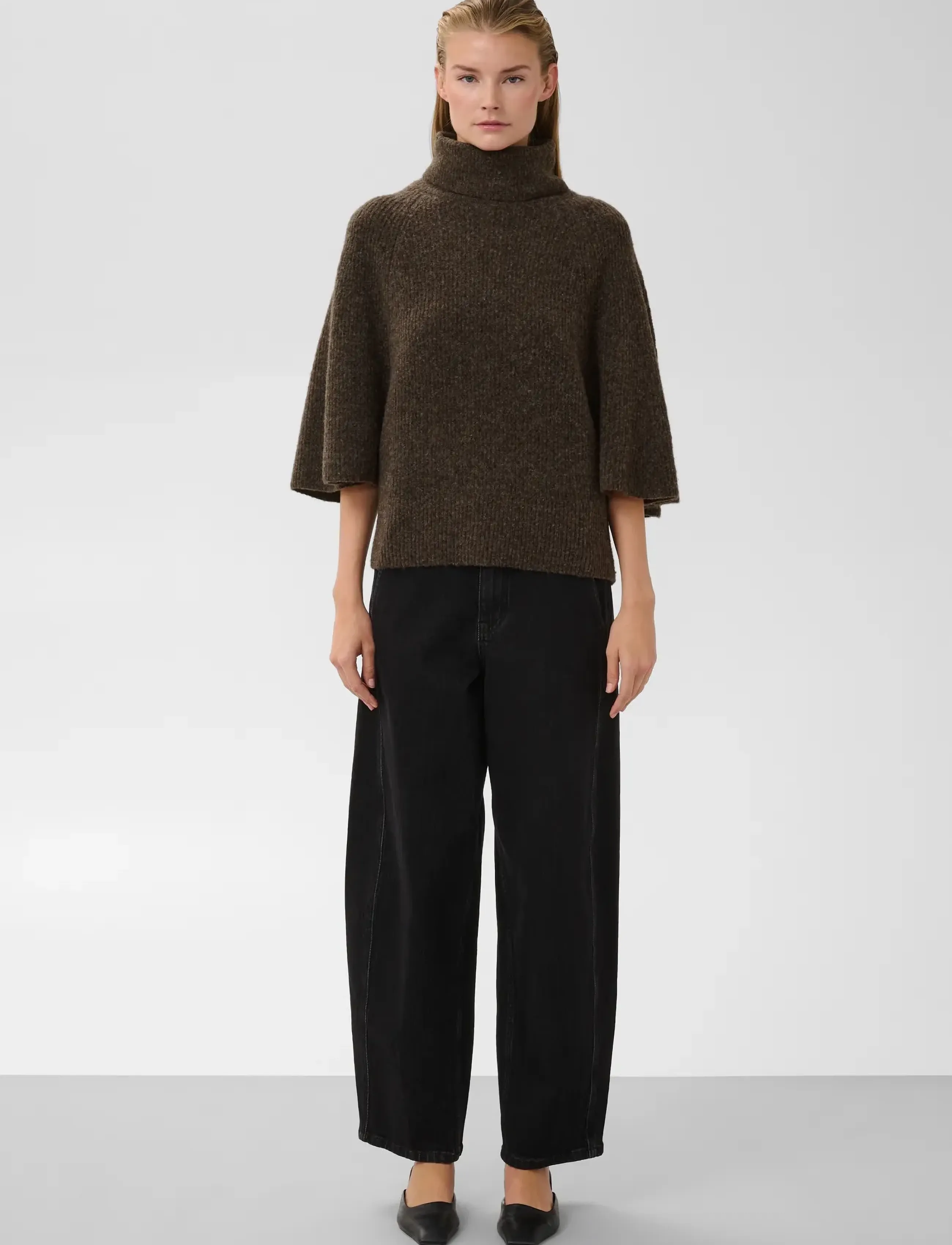 Soaked - SLBean Flare Pullover - jumpers - chocolate brown melange - 3