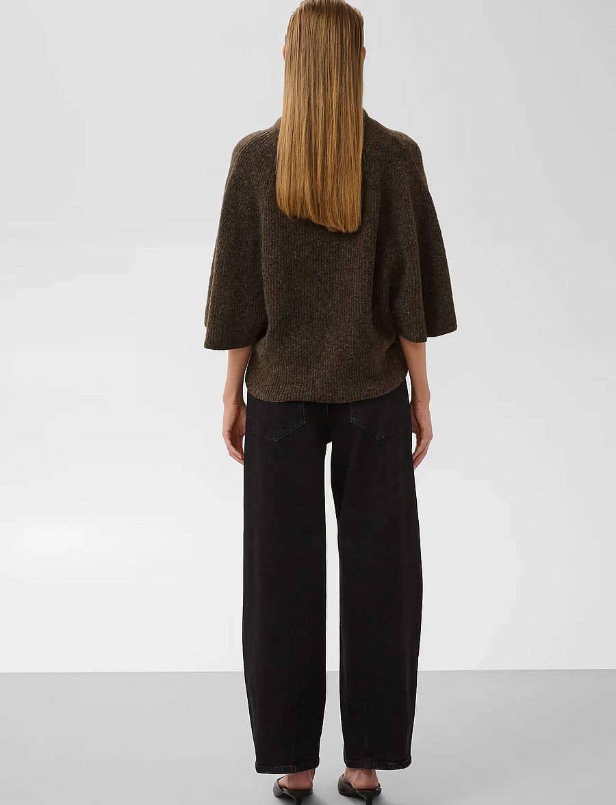 Soaked - SLBean Flare Pullover - jumpers - chocolate brown melange - 4