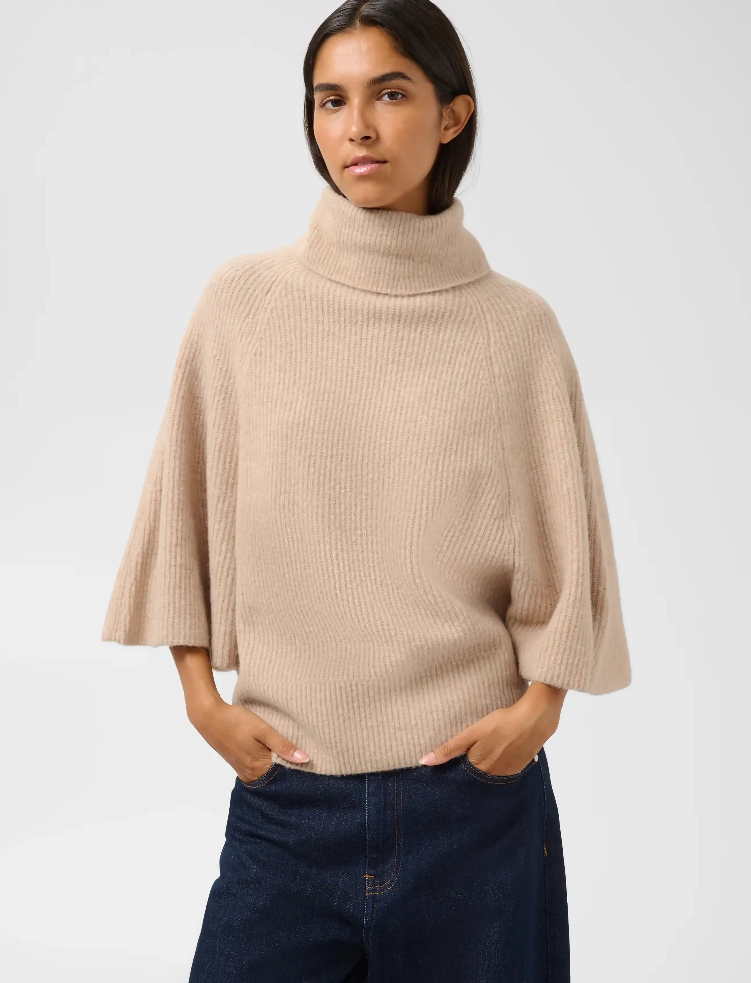 Soaked - SLBean Flare Pullover - jumpers - wood ash melange - 0
