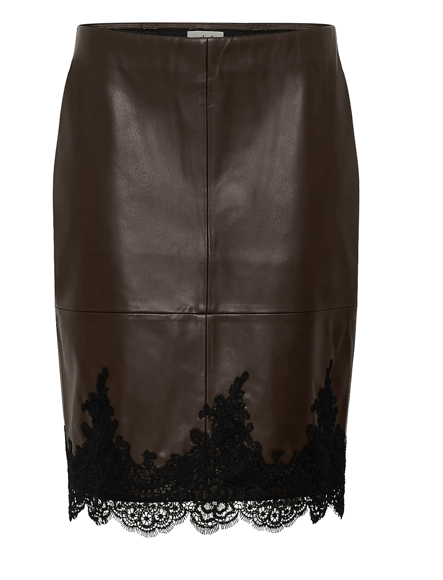 Soaked - SLKaylee Lace Skirt - midi skirts - chocolate torte - 0