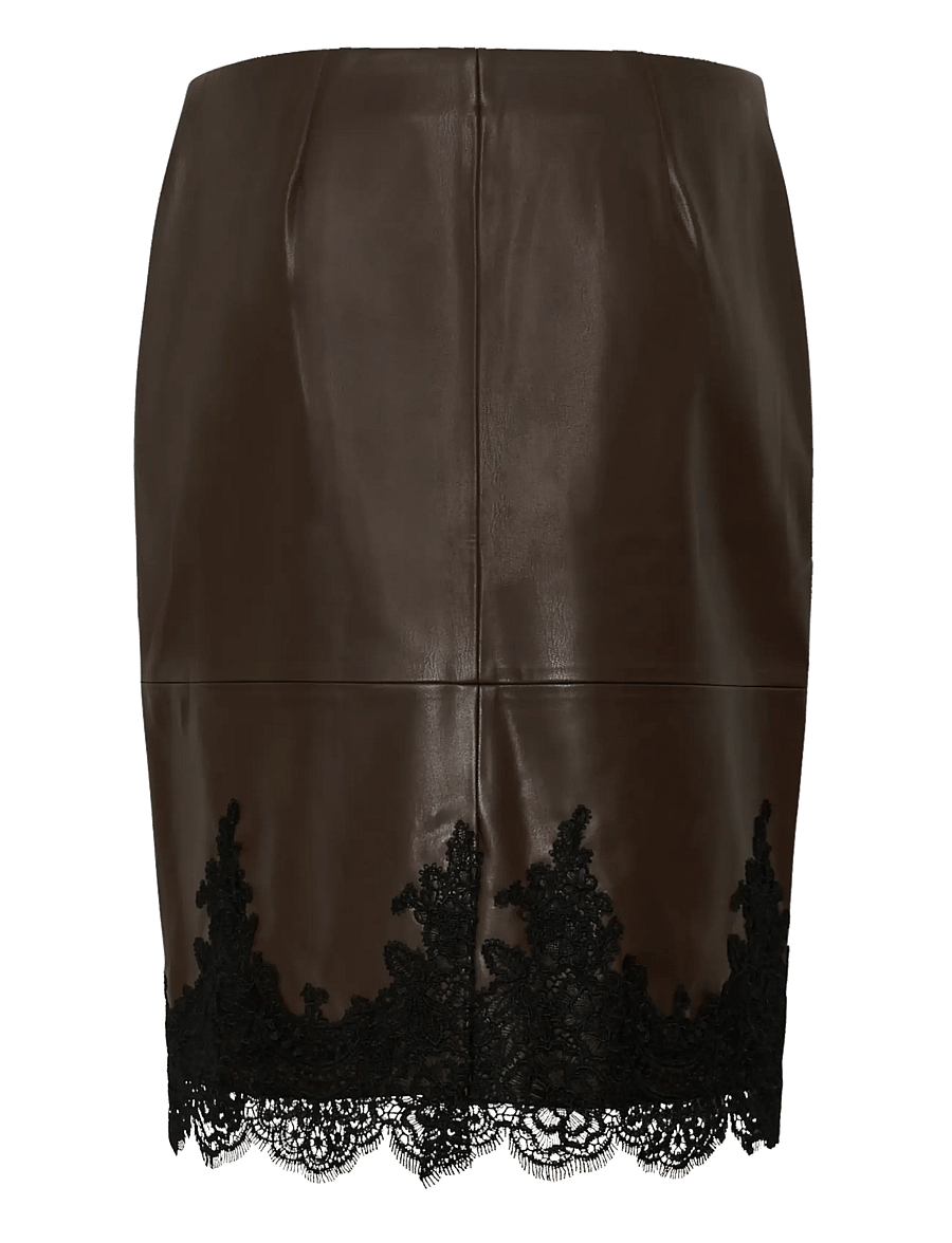 Soaked - SLKaylee Lace Skirt - midi skirts - chocolate torte - 1