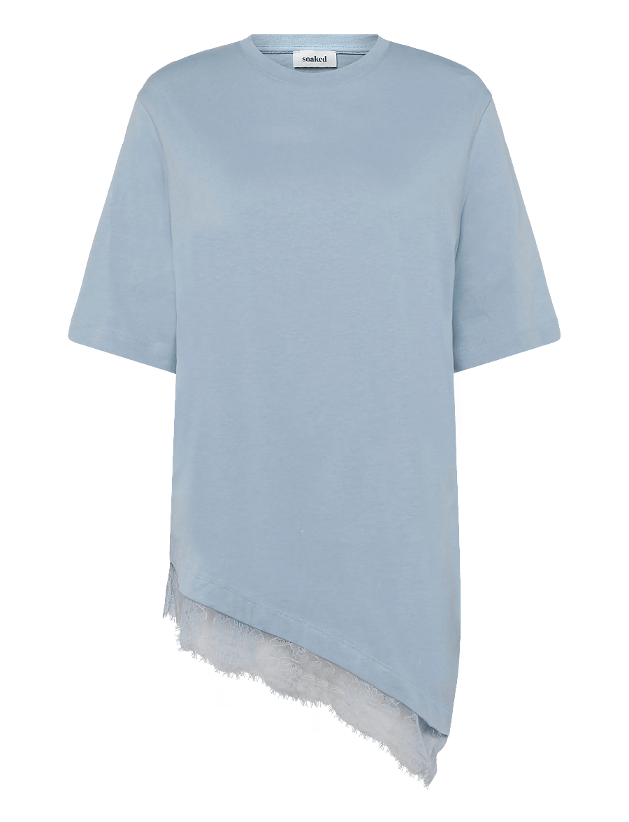 Soaked - SLJina Lace Tee - t-shirts - ashley blue - 1