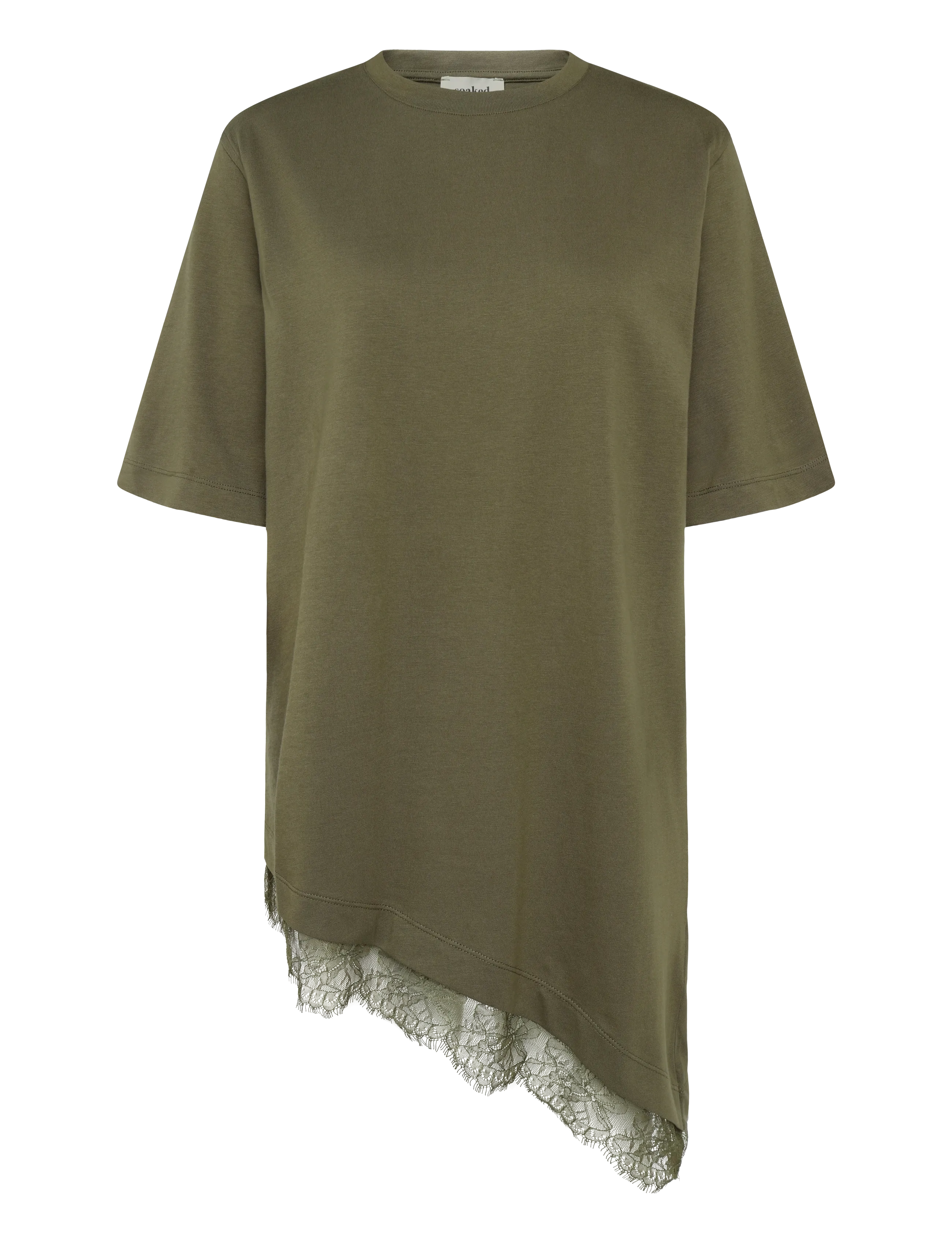 Soaked SLJina Lace Tee - T-Shirts & Tops - BEECH / khaki/green