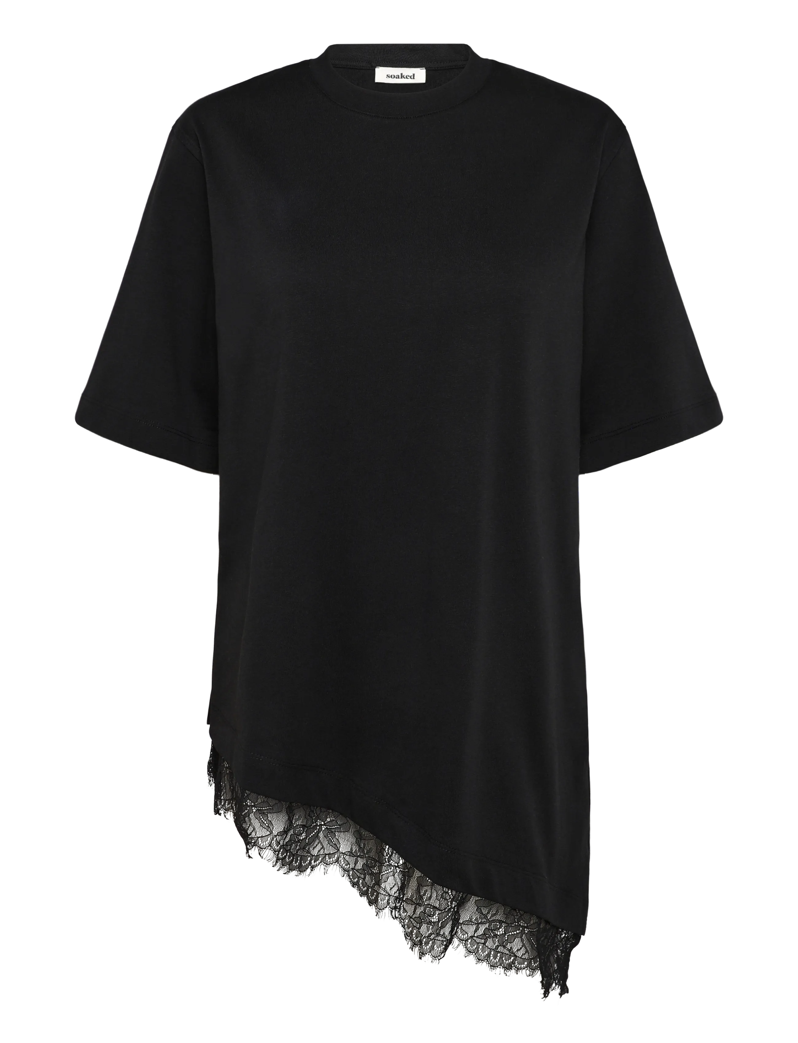 Soaked SLJina Lace Tee - Kläder - BLACK / black
