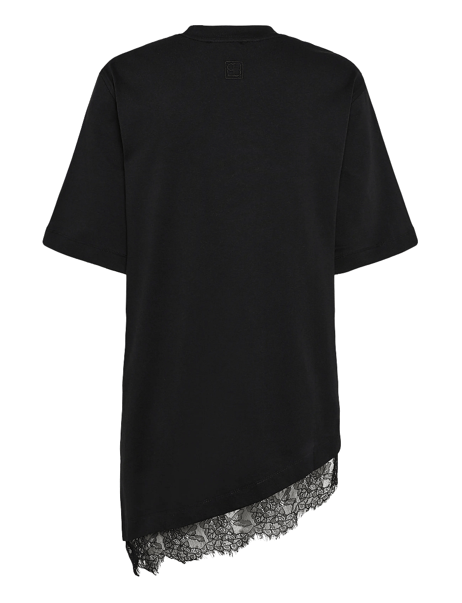 Soaked - SLJina Lace Tee - t-shirts - black - 2