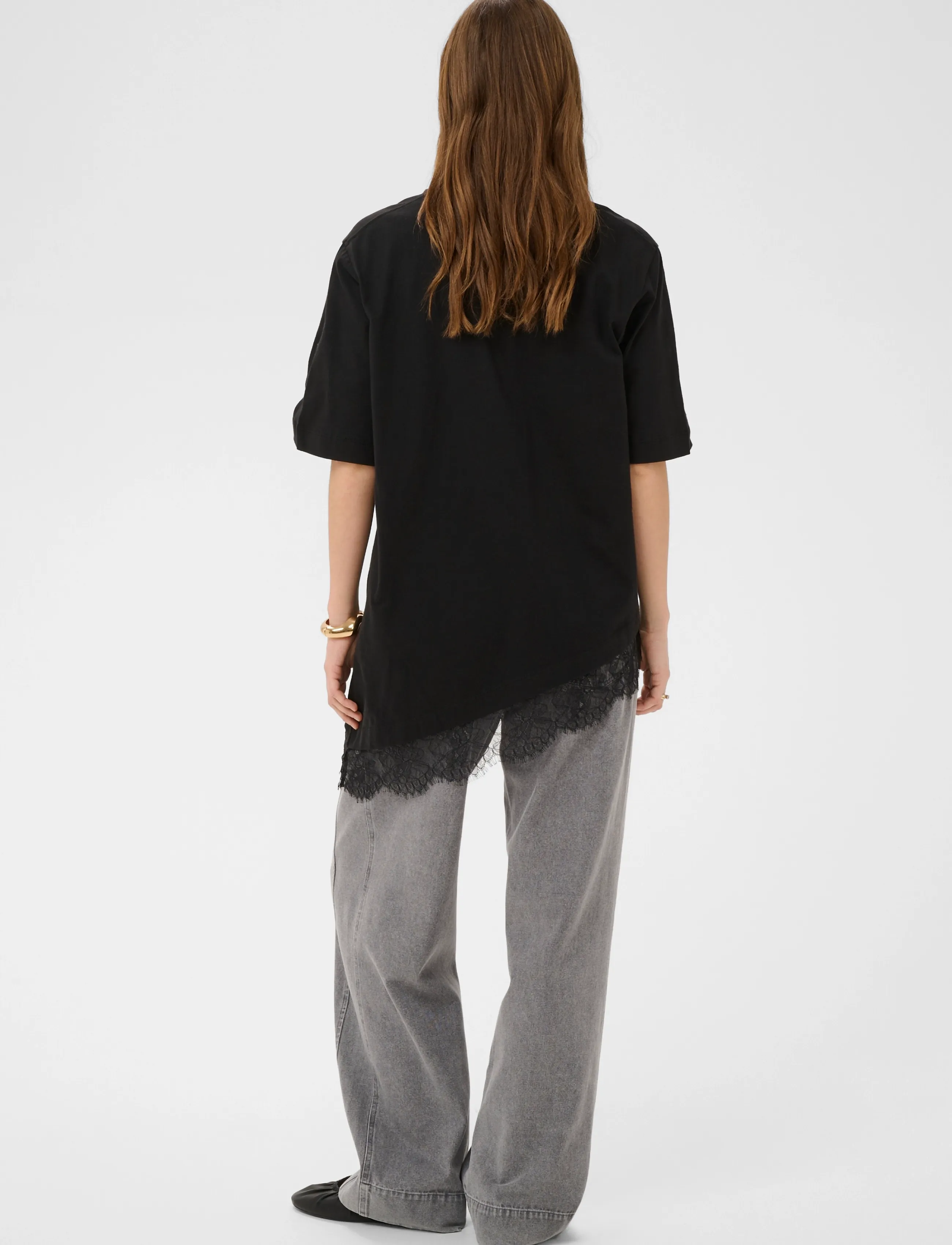 Soaked - SLJina Lace Tee - t-shirts - black - 3