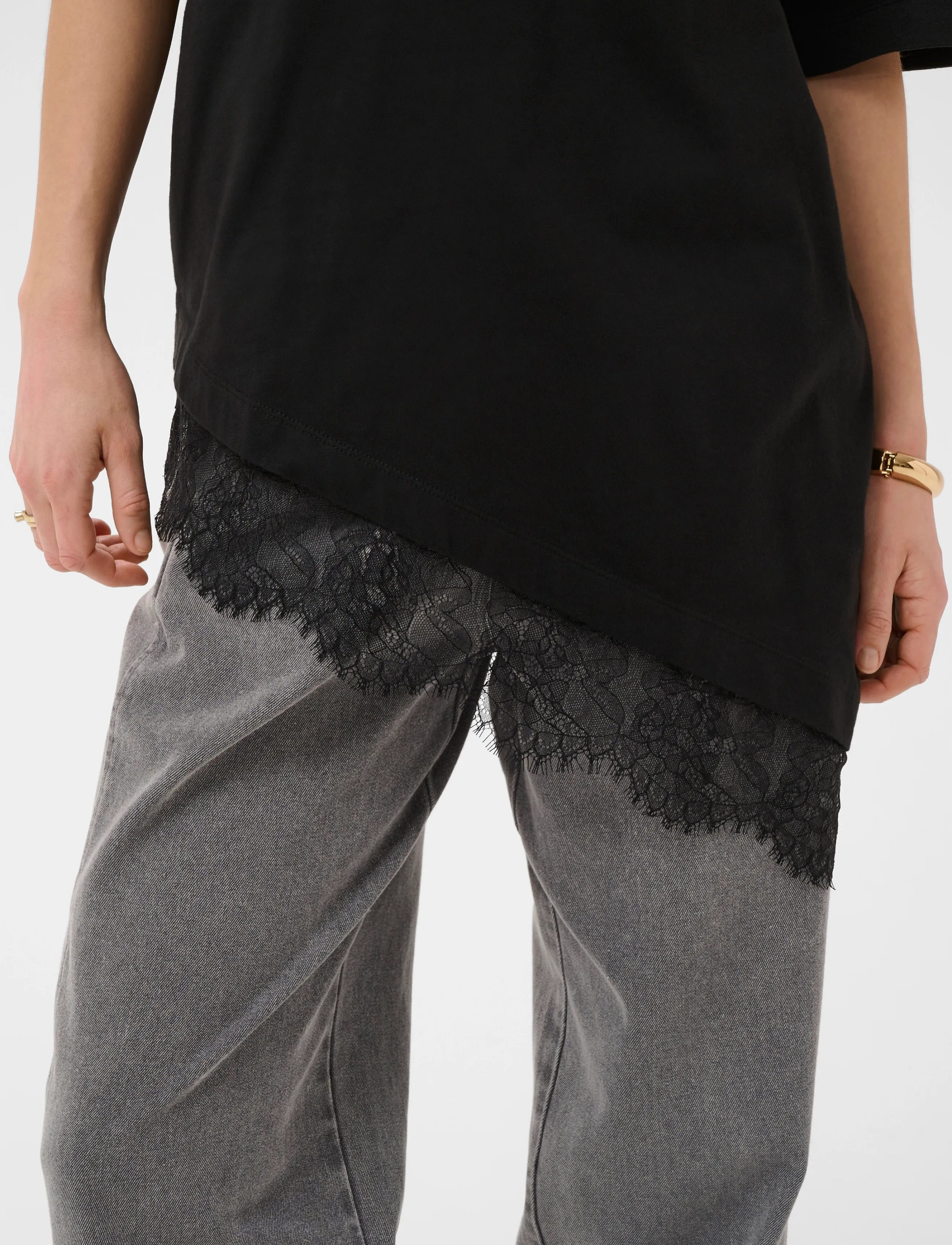 Soaked - SLJina Lace Tee - t-shirts - black - 4