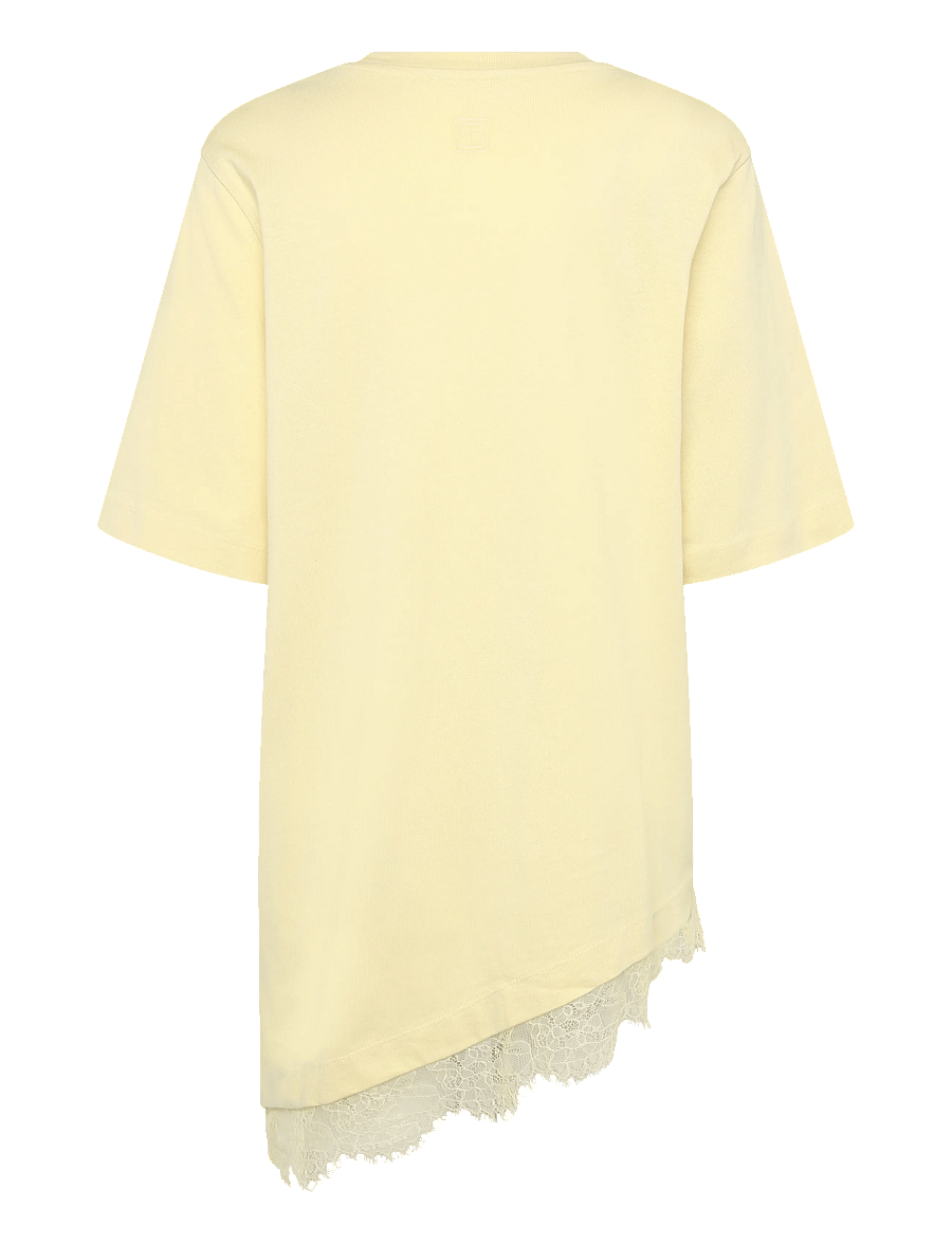 Soaked - SLJina Lace Tee - t-shirts - reed yellow - 2