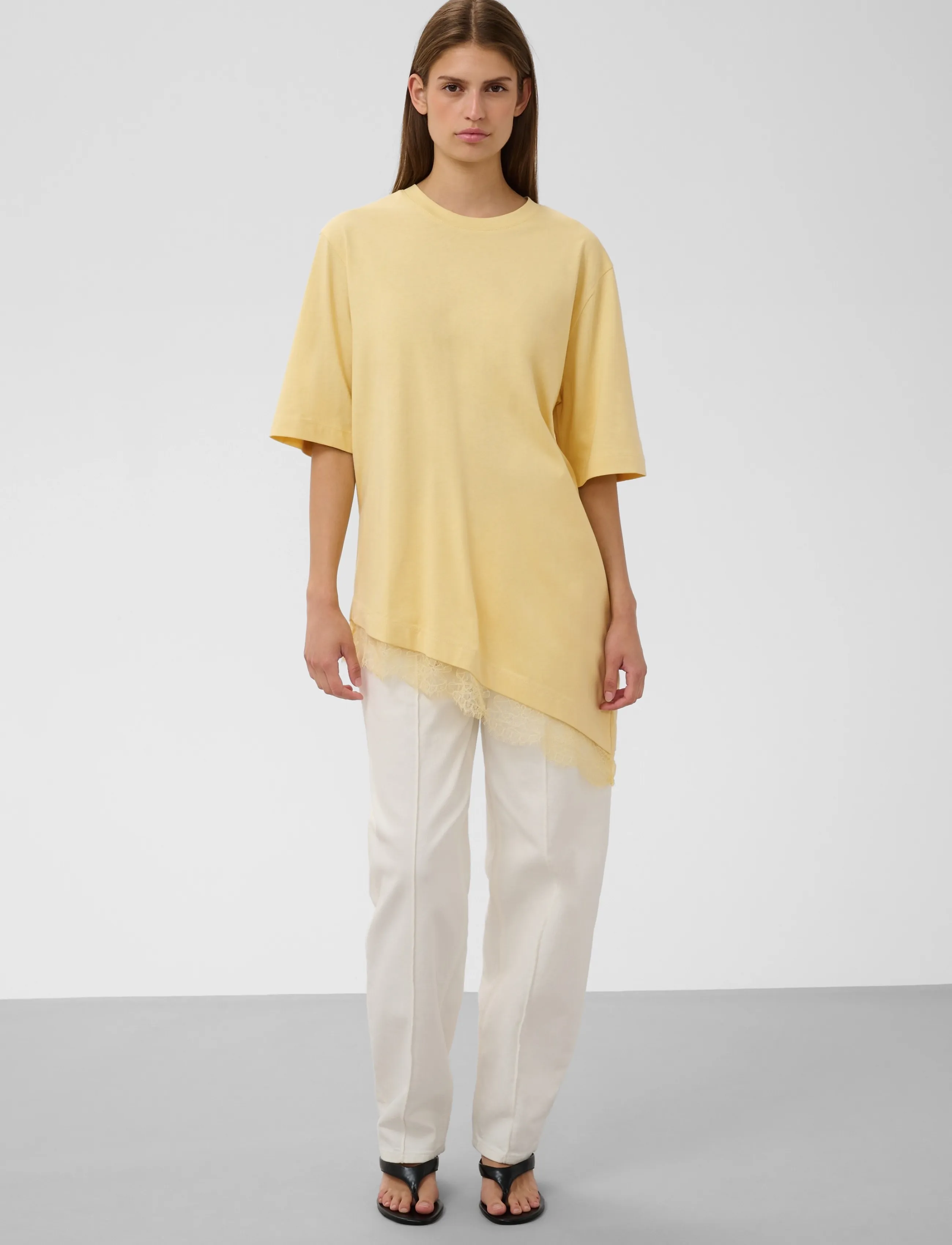 Soaked - SLJina Lace Tee - t-shirts - reed yellow - 2