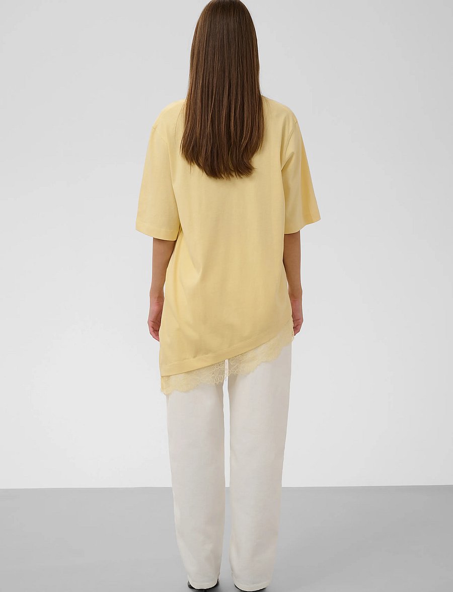 Soaked - SLJina Lace Tee - t-shirts - reed yellow - 3