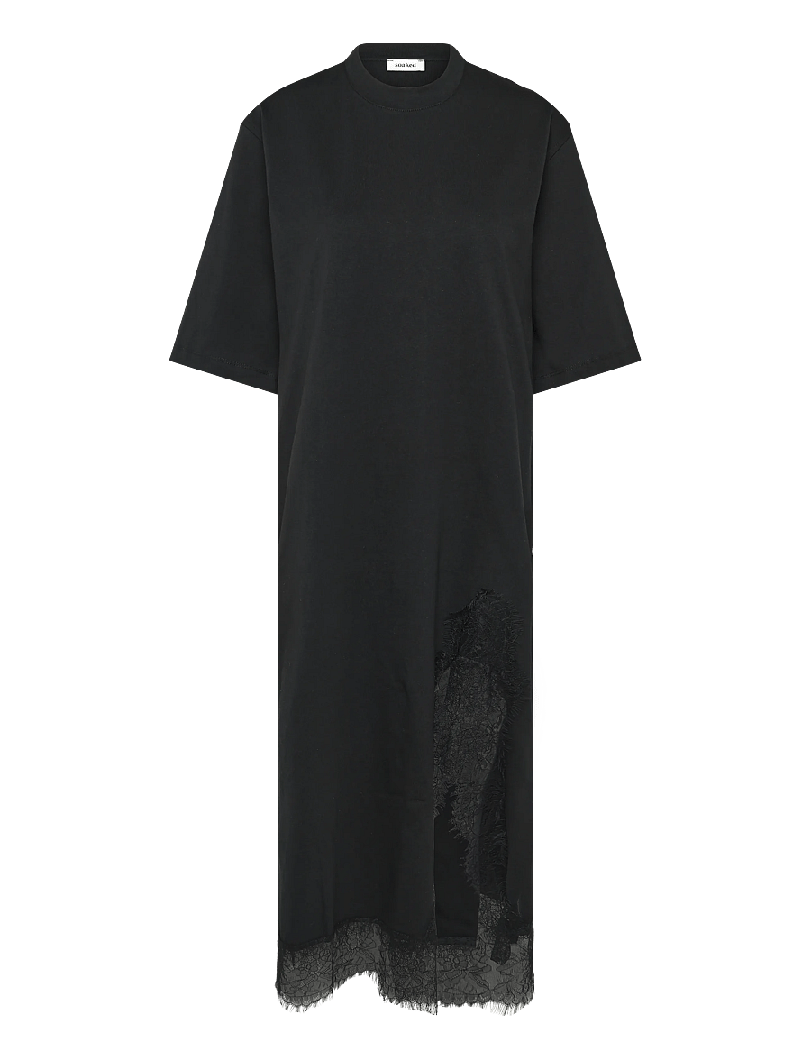 Soaked - SLJina Lace Dress - t-shirtklänningar - black - 1