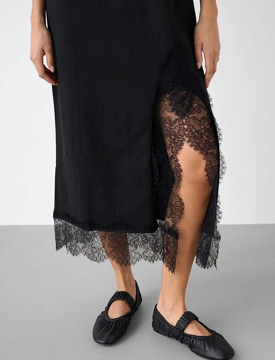 Soaked - SLJina Lace Dress - t-shirtklänningar - black - 0