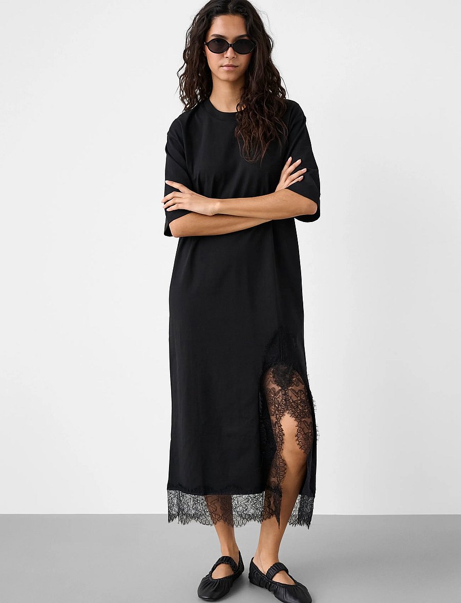 Soaked - SLJina Lace Dress - t-shirtklänningar - black - 3