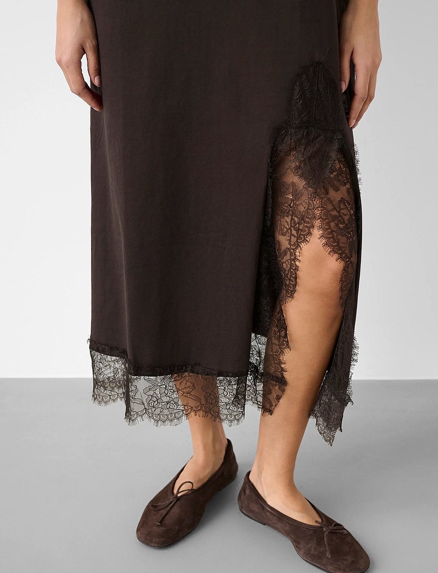 Soaked - SLJina Lace Dress - t-shirt-kleider - chocolate torte - 4