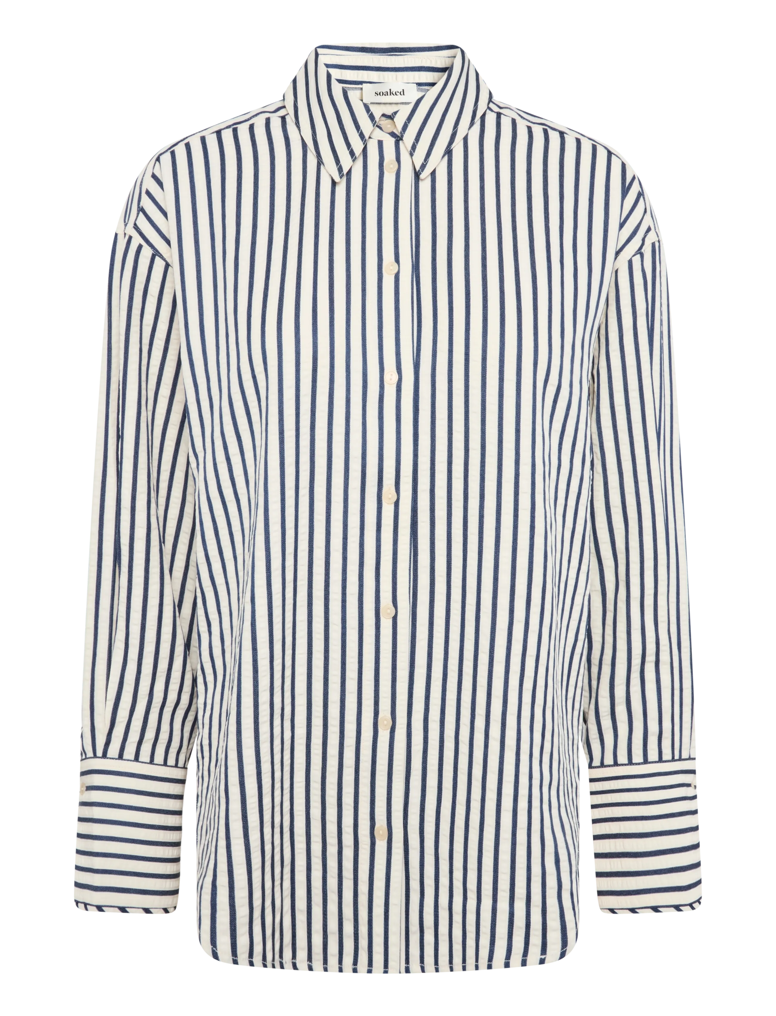 Soaked SLToledo Shirt LS - Soaked in Luxury - STRIPE WHITE BLUE / white