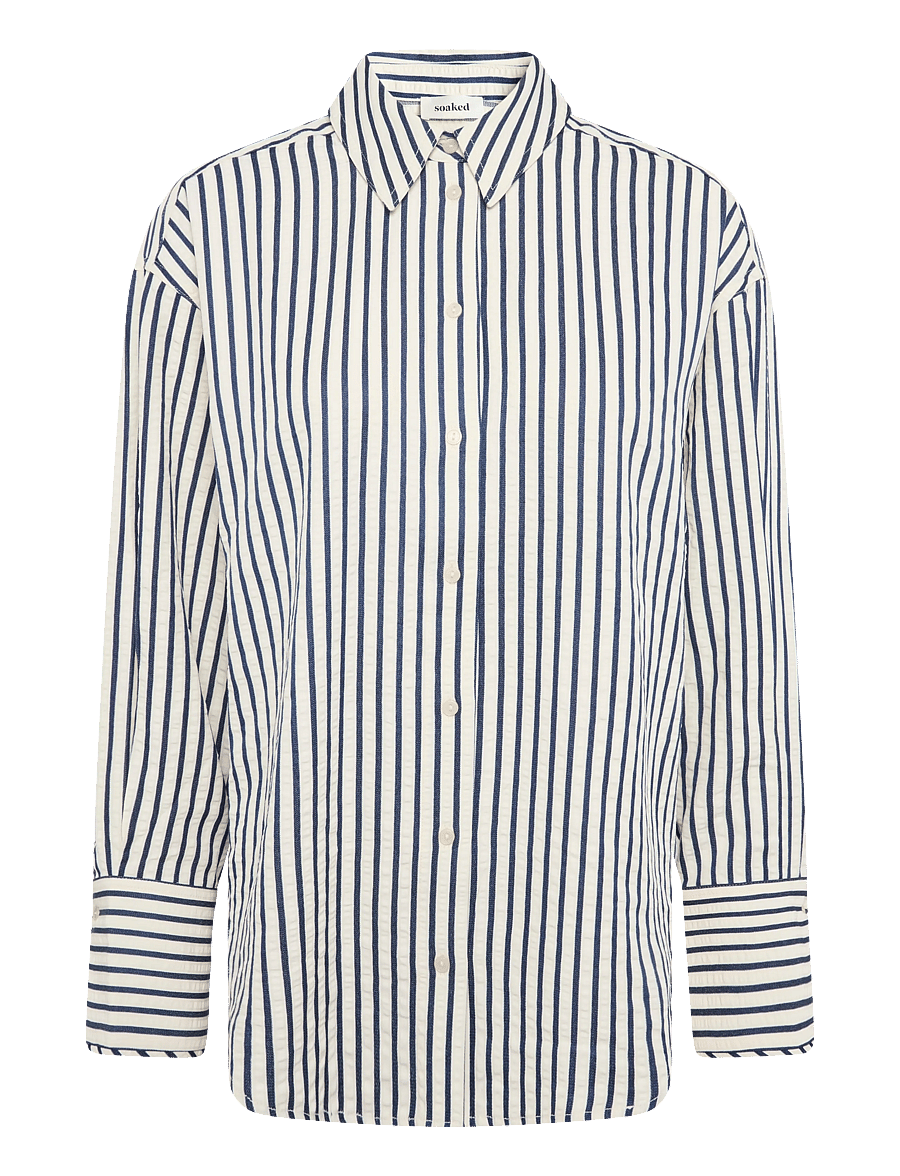 Soaked - SLToledo Shirt LS - langærmede skjorter - stripe white blue - 0