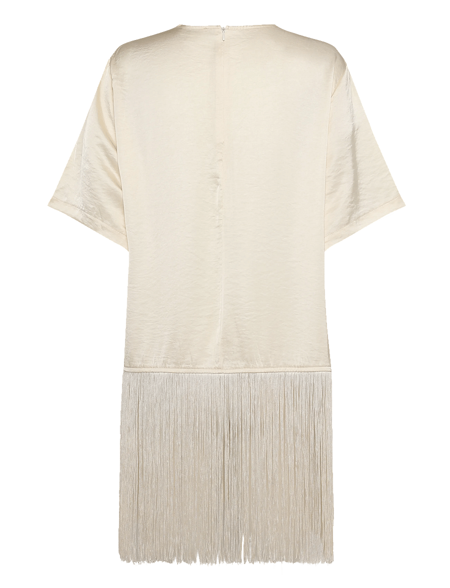 Soaked - SLVerona Fringe Blouse - kortärmade blusar - antique white - 2