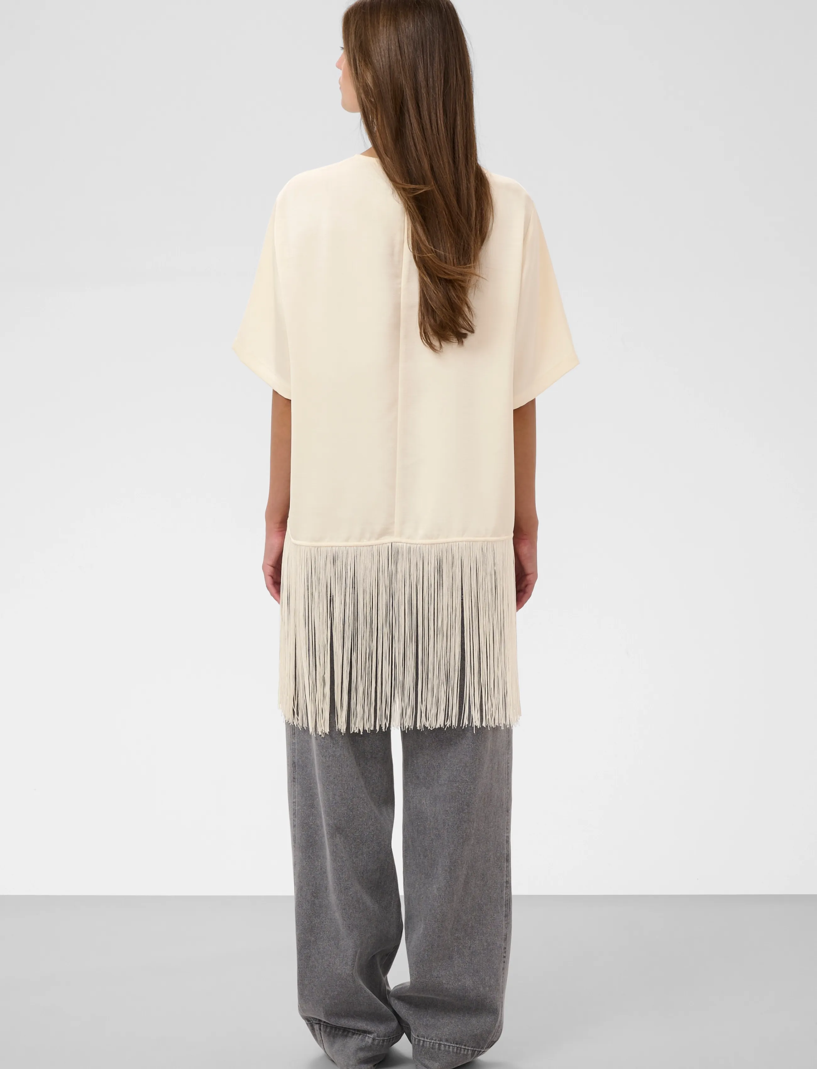 Soaked - SLVerona Fringe Blouse - short-sleeved blouses - antique white - 5