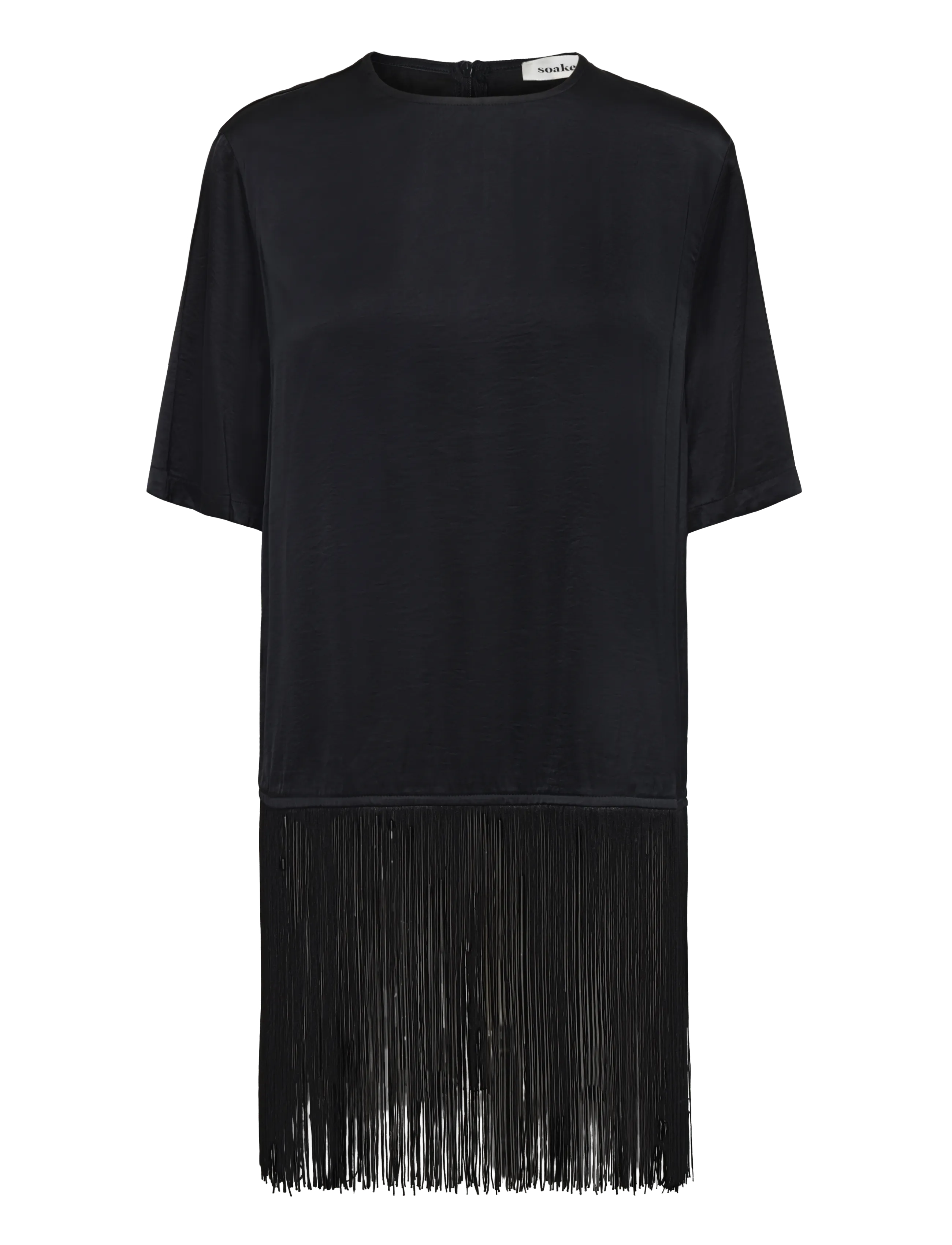 SOAKED Slverona Fringe Bluse Schwarz - L - Damen