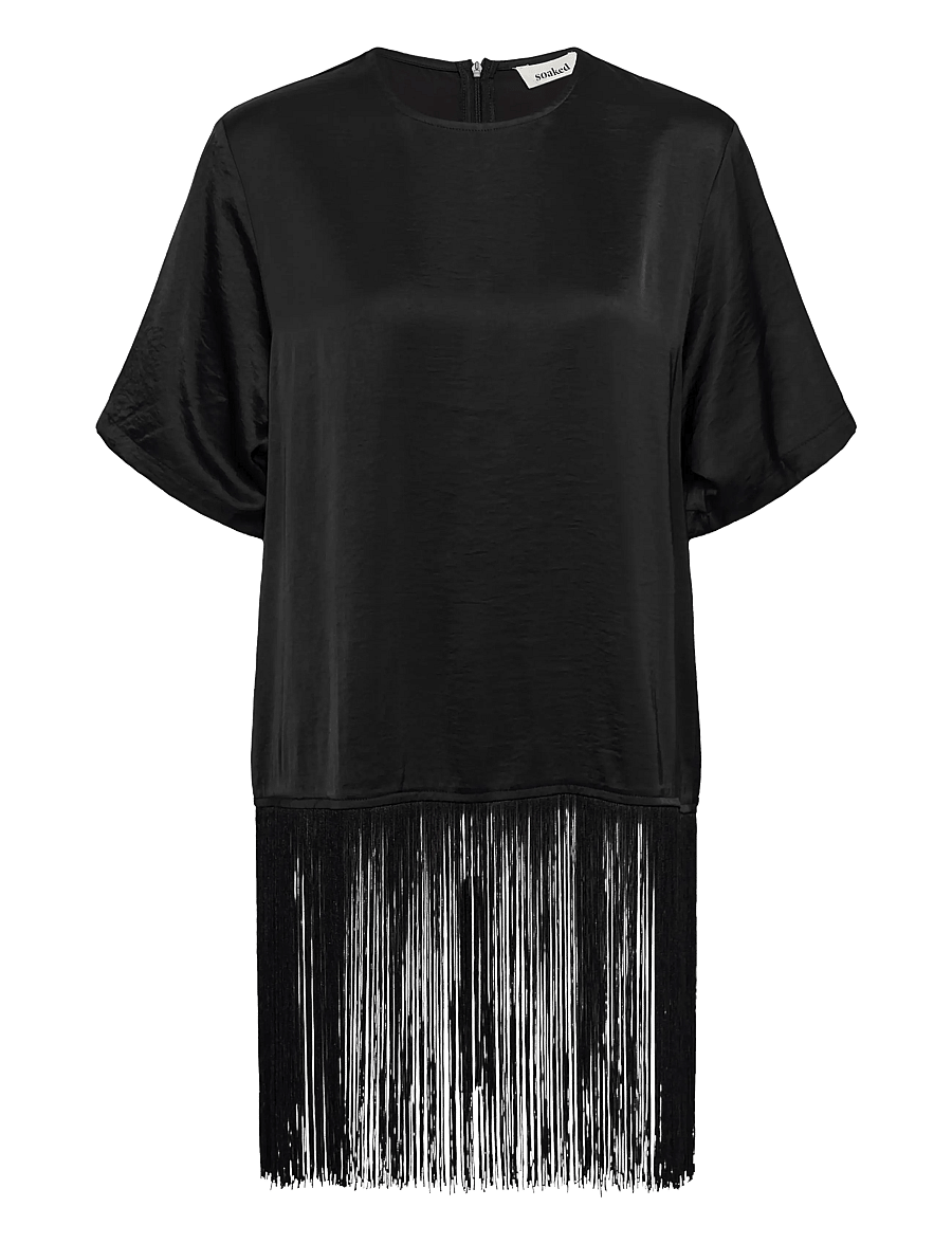Soaked - SLVerona Fringe Blouse - kortærmede bluser - black - 1