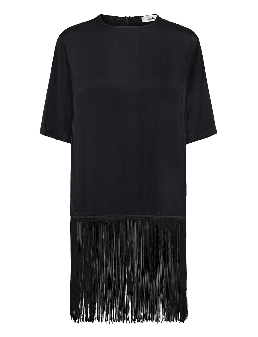 Soaked - SLVerona Fringe Blouse - kortærmede bluser - black - 1