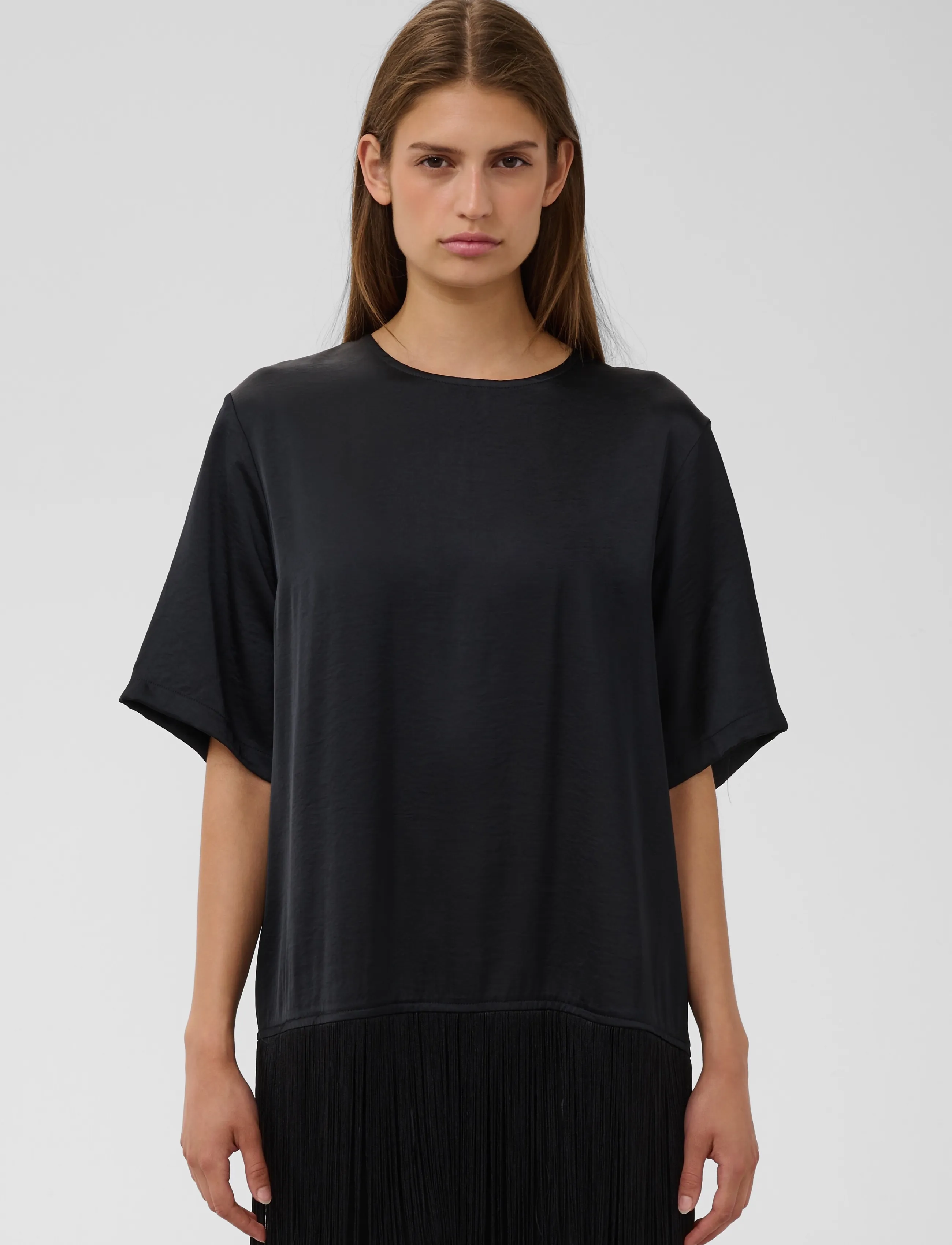 Soaked SLVerona Fringe Blouse - Bluser - BLACK / black