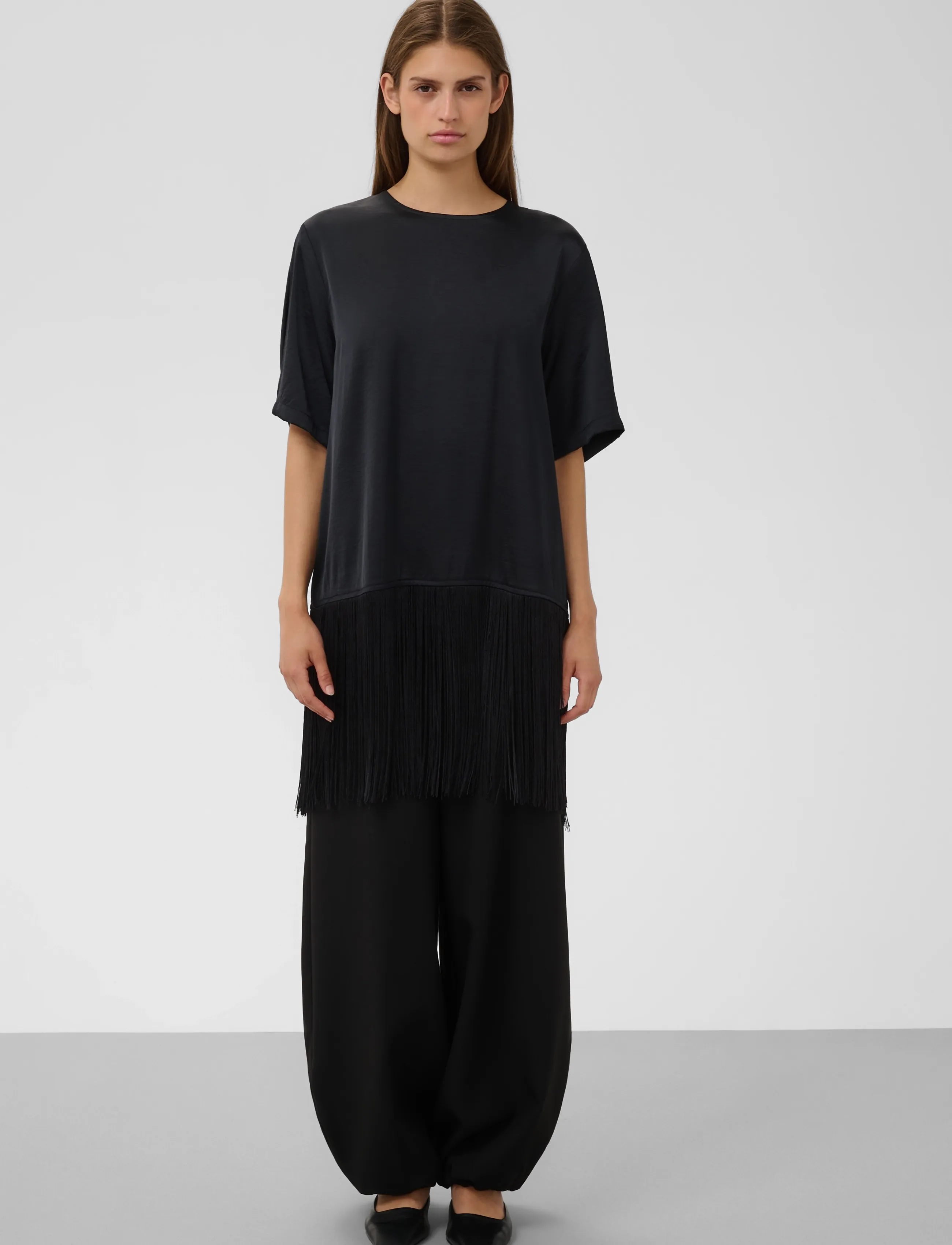 Soaked - SLVerona Fringe Blouse - kortærmede bluser - black - 2