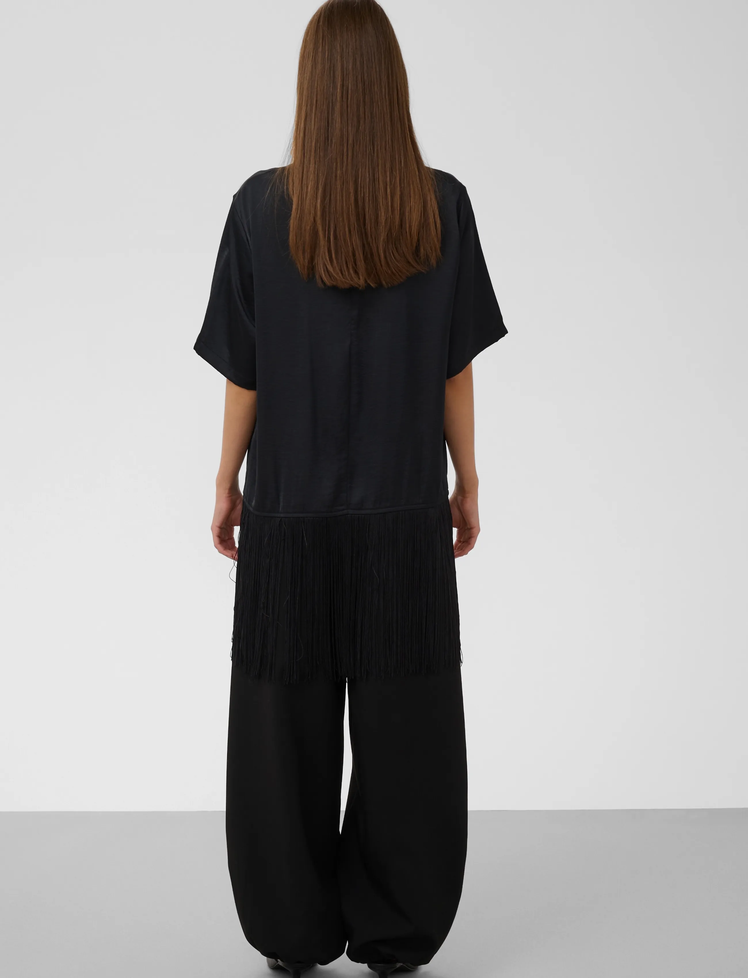 Soaked - SLVerona Fringe Blouse - kortærmede bluser - black - 3