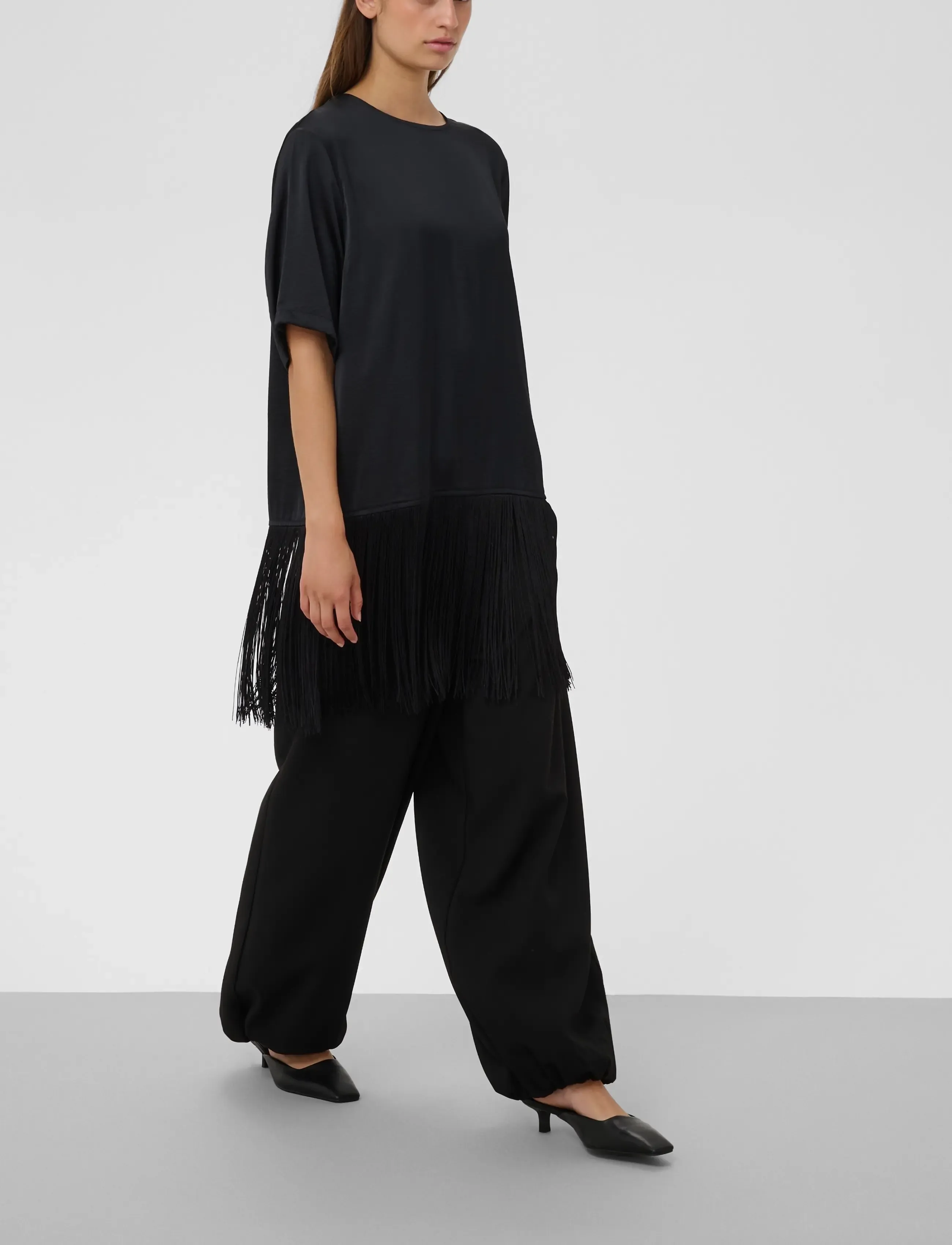 Soaked - SLVerona Fringe Blouse - short-sleeved blouses - black - 4