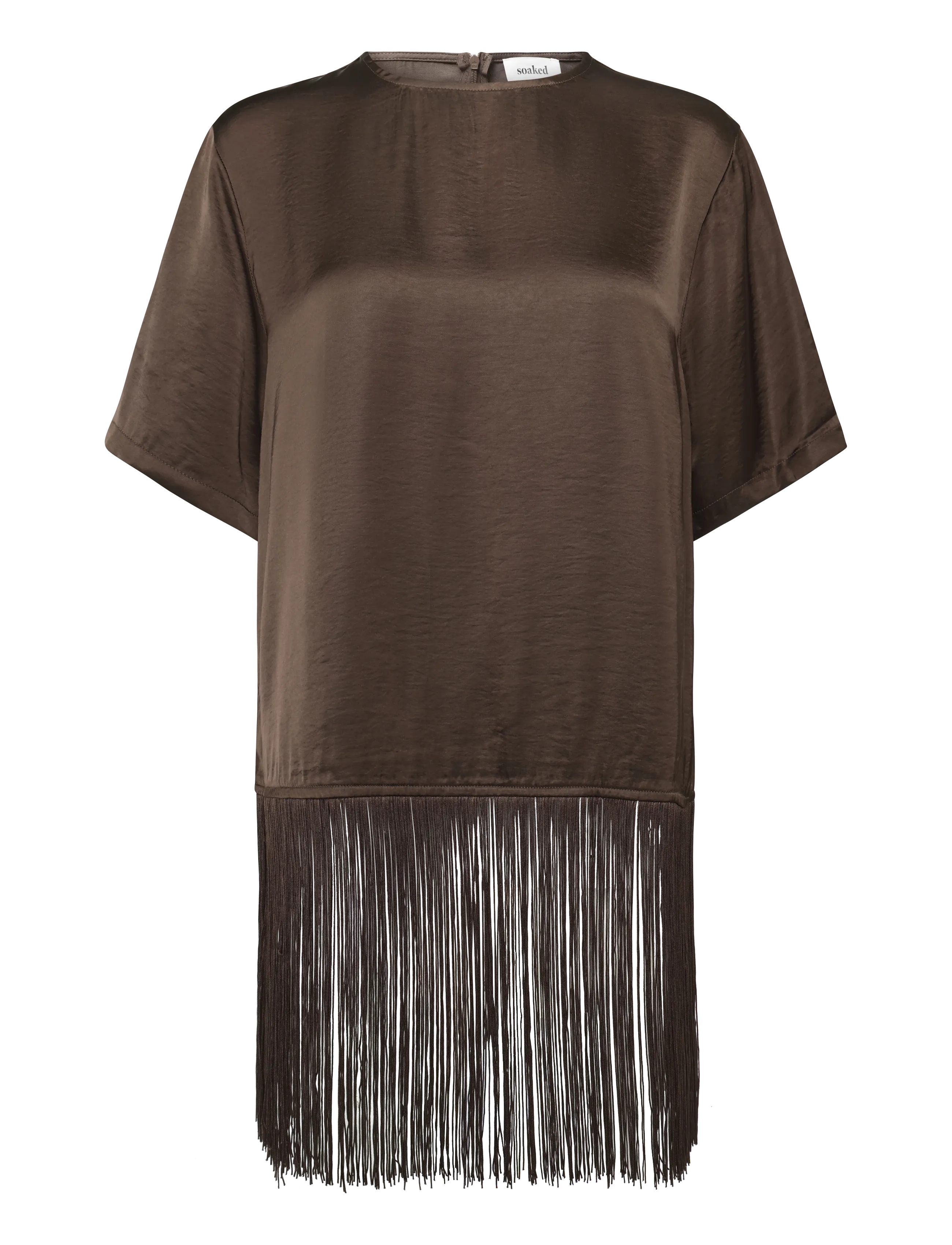Soaked - SLVerona Fringe Blouse - kurzärmelige blusen - chocolate brown - 1