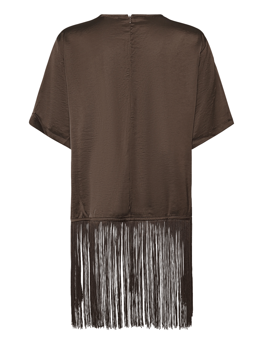 Soaked - SLVerona Fringe Blouse - kurzärmelige blusen - chocolate brown - 2