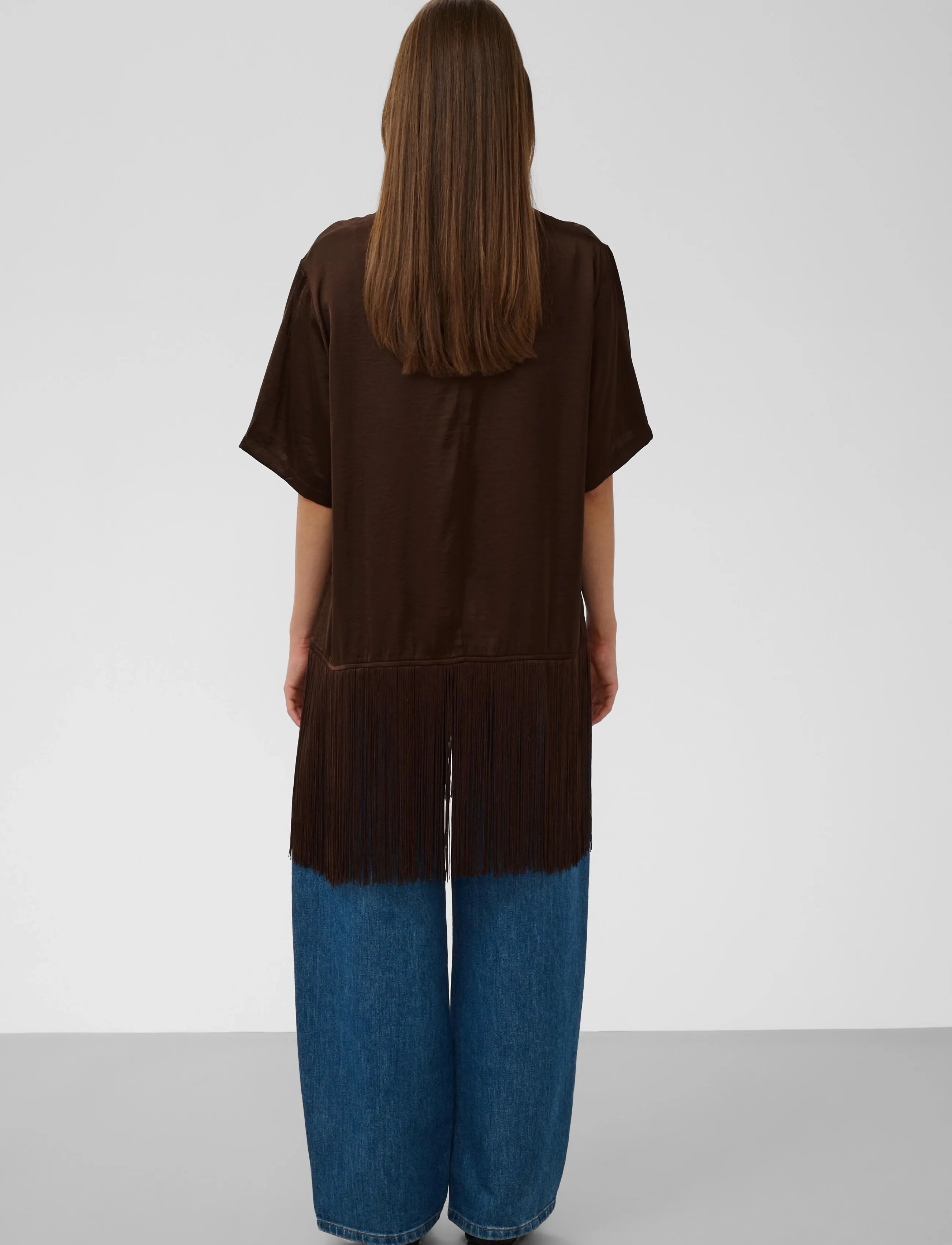 Soaked - SLVerona Fringe Blouse - kurzärmelige blusen - chocolate brown - 4