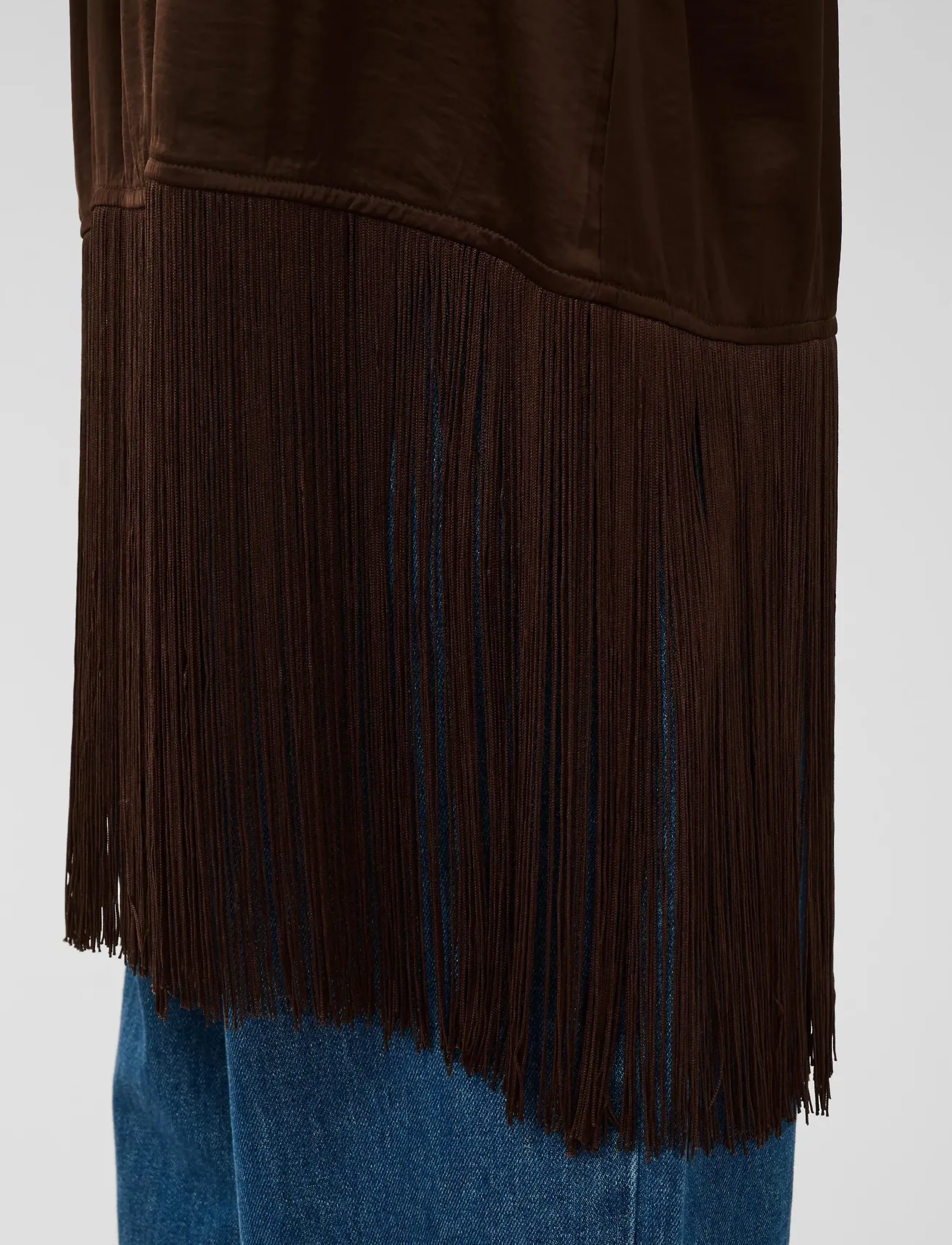 Soaked - SLVerona Fringe Blouse - kurzärmelige blusen - chocolate brown - 5