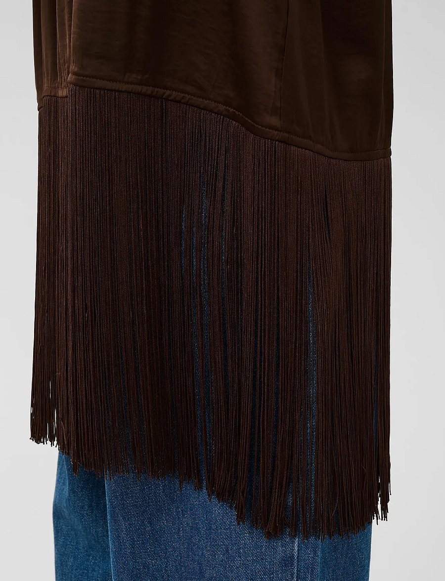 Soaked - SLVerona Fringe Blouse - kurzärmelige blusen - chocolate brown - 5