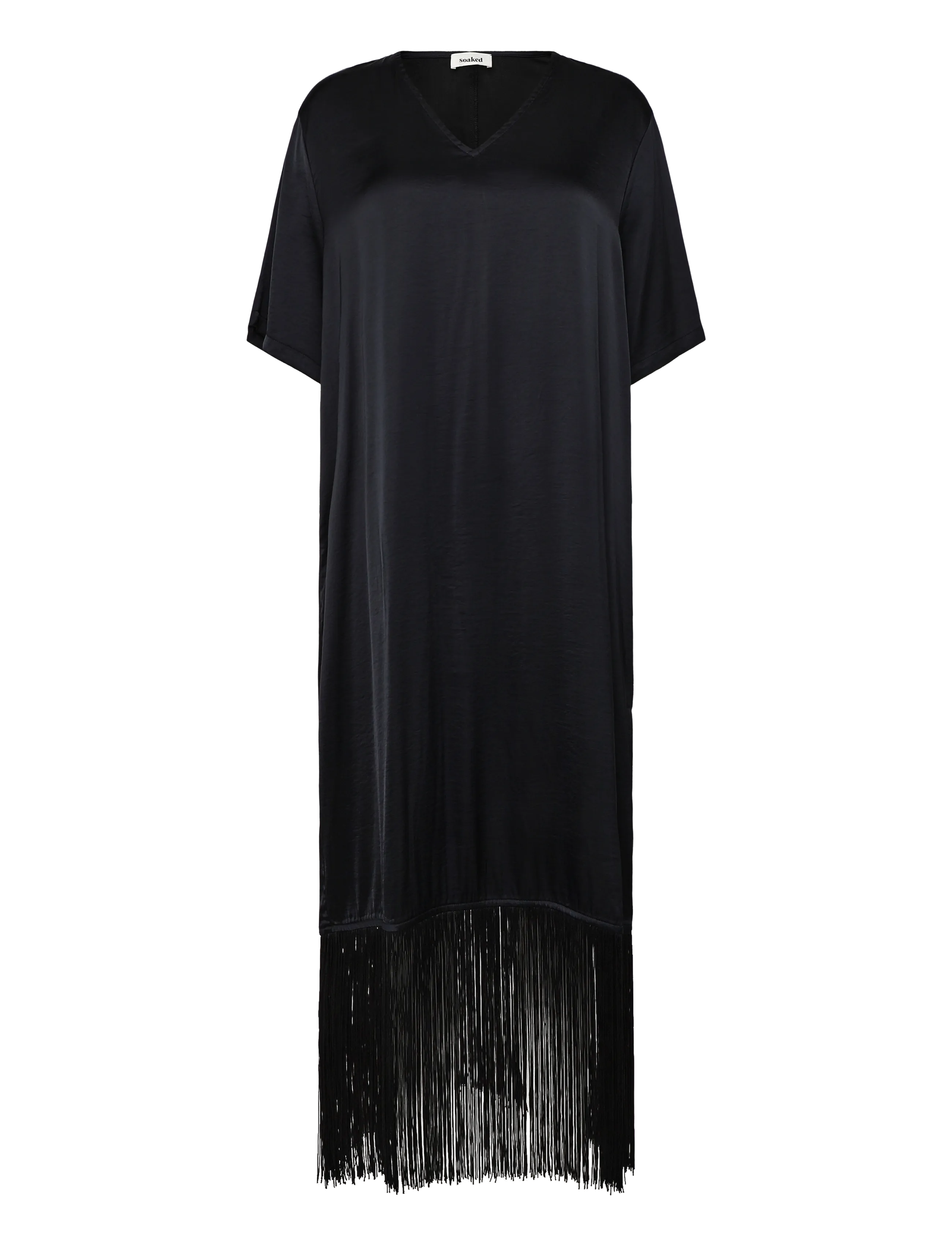 SOAKED Slverona Fringe Kleid Schwarz - S - Damen