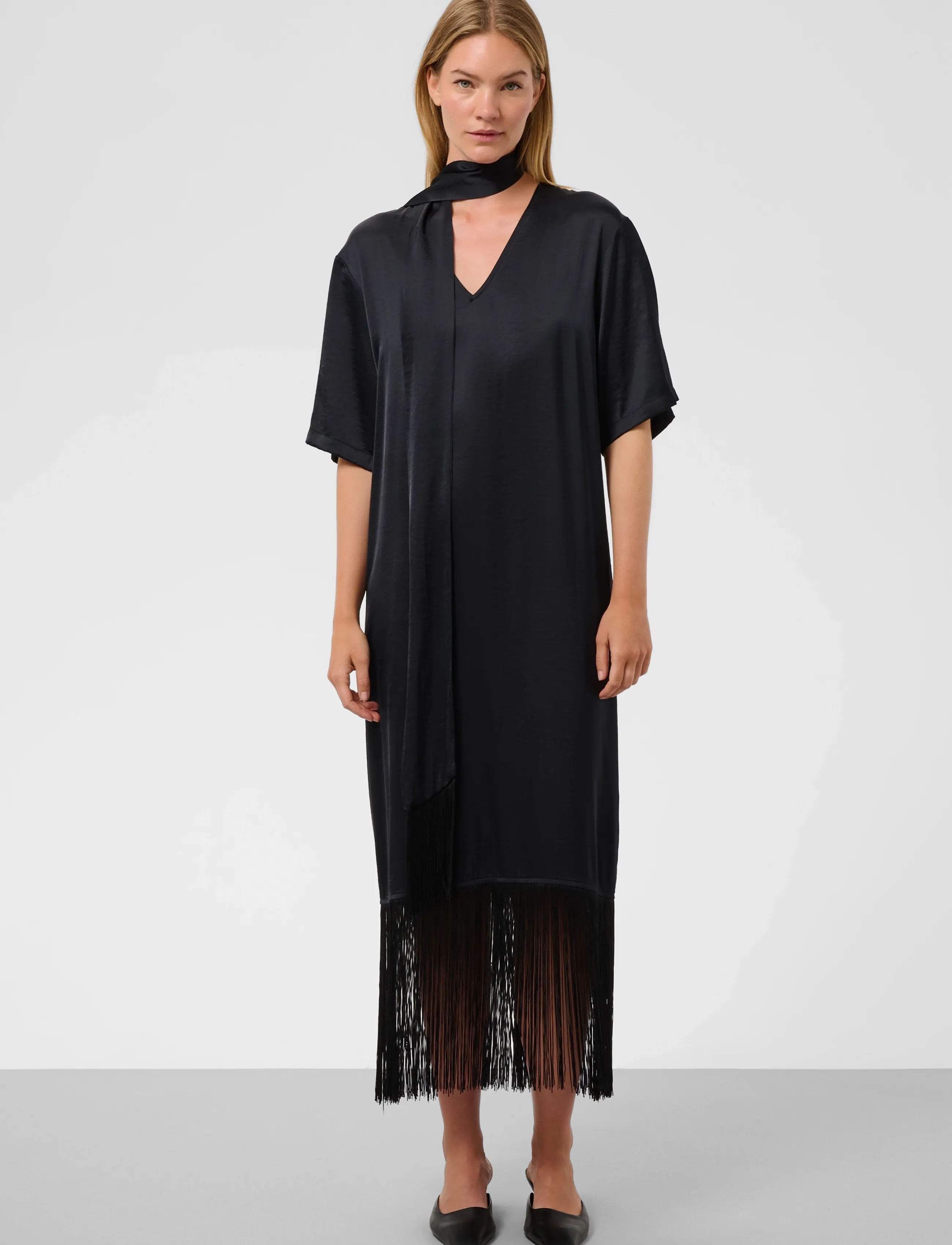 Soaked SLVerona Fringe Dress - Kläder - BLACK / black