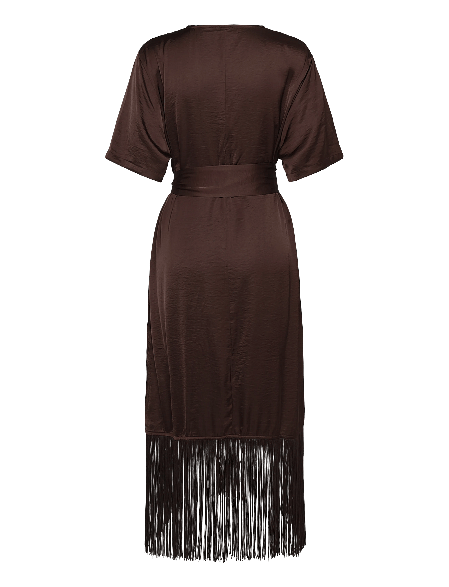 Soaked - SLVerona Fringe Dress - short dresses - chocolate brown - 1