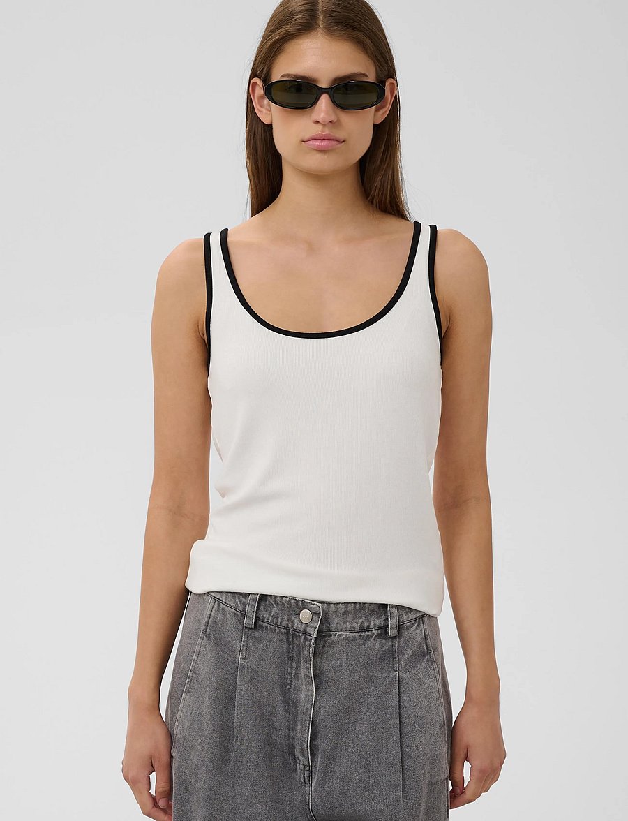 Soaked - SLNaida Tank Top - linnen - broken white - 0