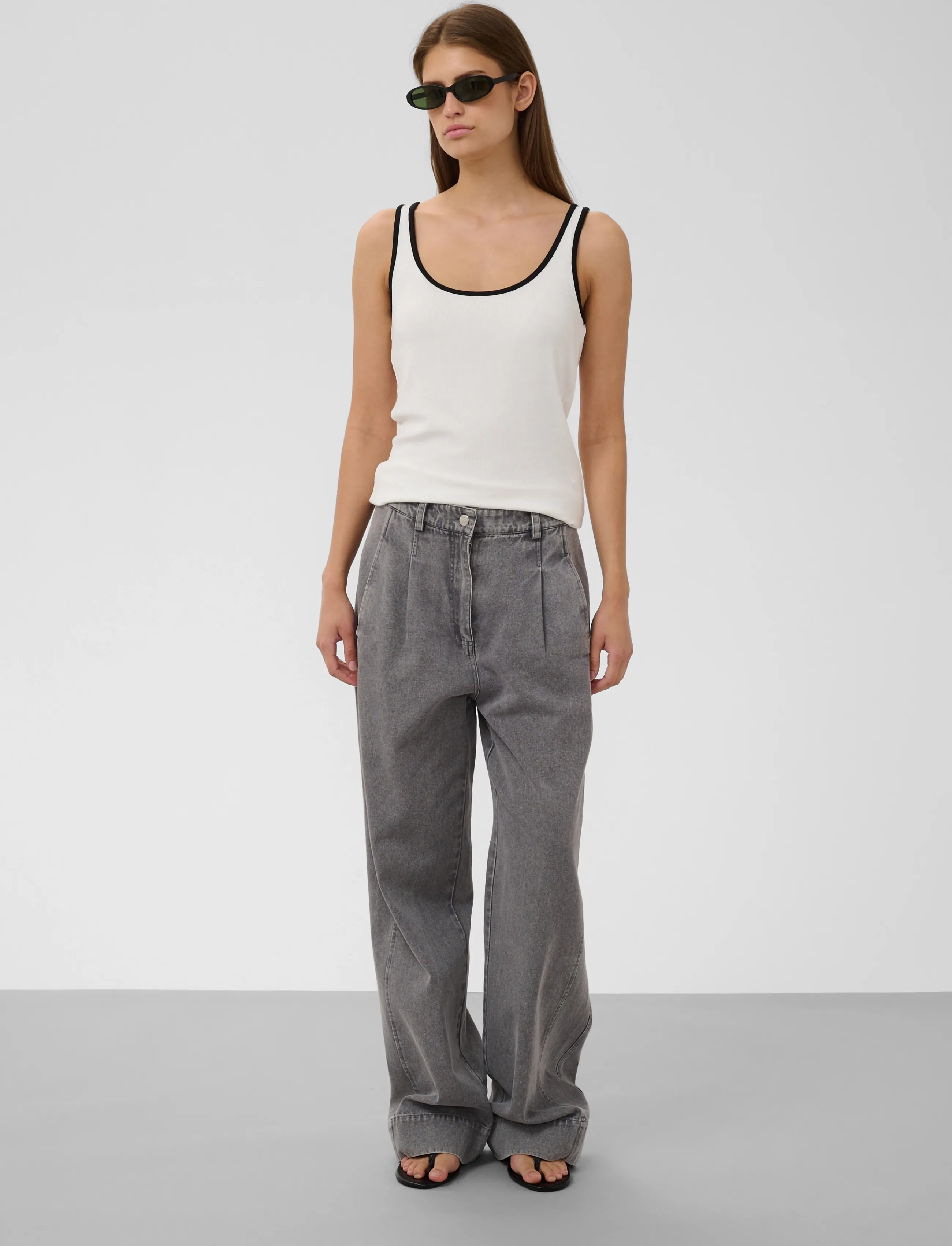 Soaked - SLNaida Tank Top - linnen - broken white - 3
