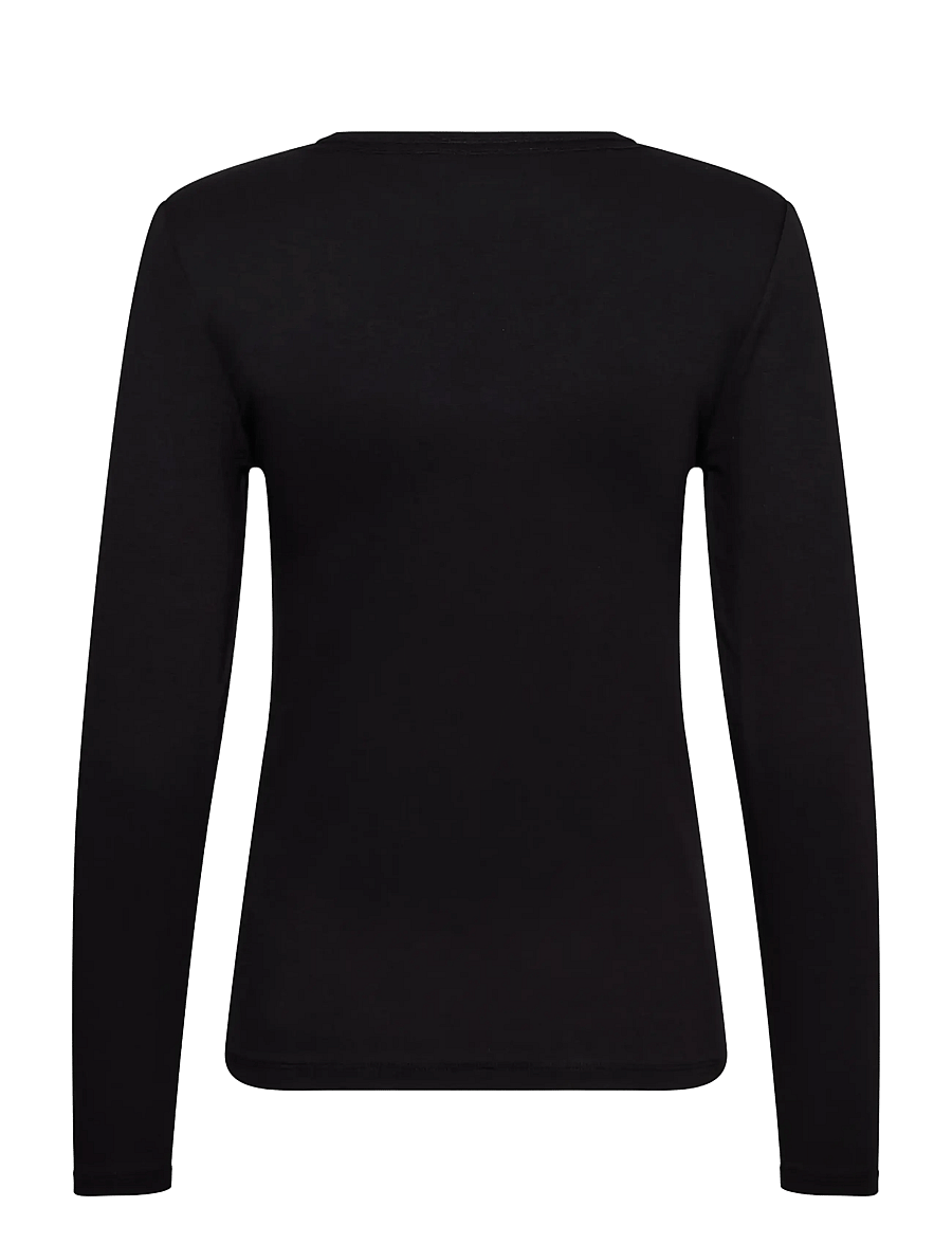 Soaked - SLHanadi Round Neck Tee - langärmlige tops - black - 2
