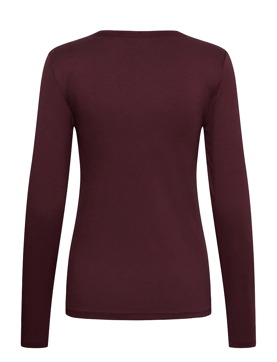 Soaked - SLHanadi Round Neck Tee - long-sleeved tops - fig - 2
